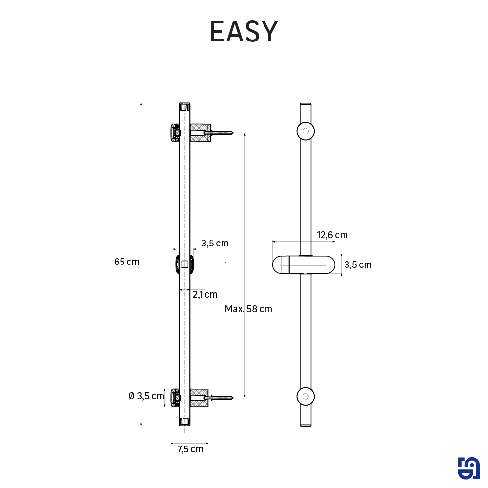 Barra de ducha SENSEA Easy  cromado - 3