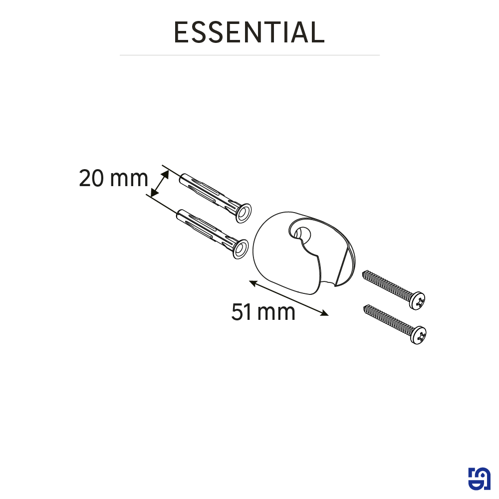 Soporte de ducha  con perforación SENSEA Essential gris / plata - 3