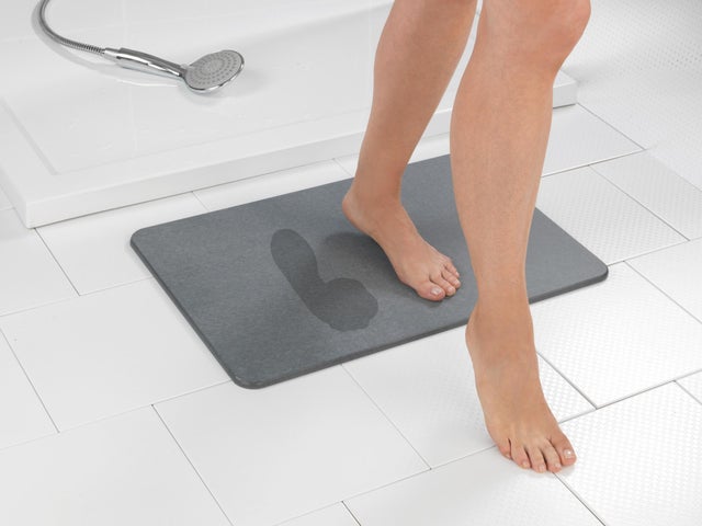 Tapis de bain l.39 x L.60 cm gris Diatomite WENKO