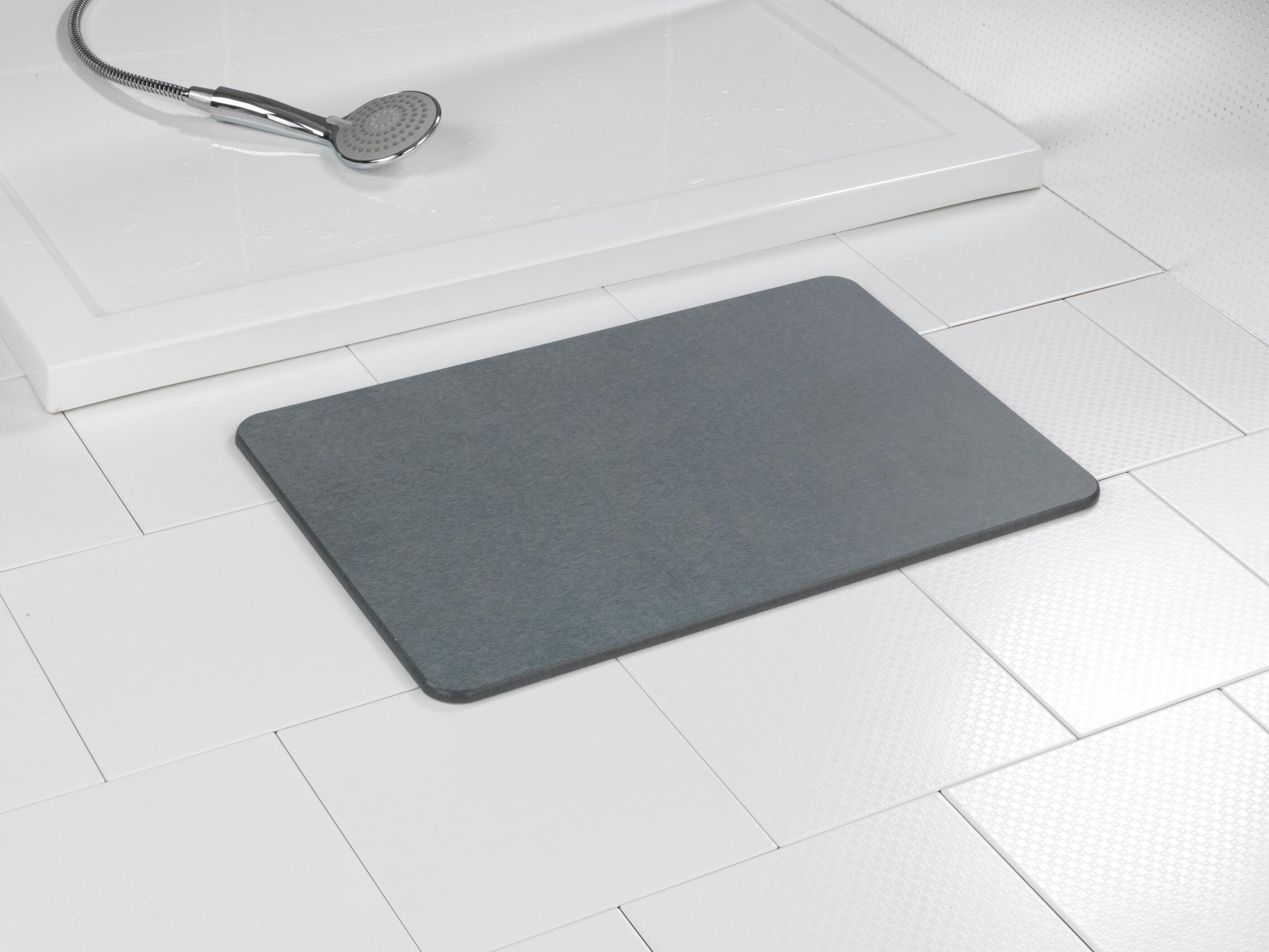 Tapis de bain l.39 x L.60 cm gris Diatomite WENKO - 4