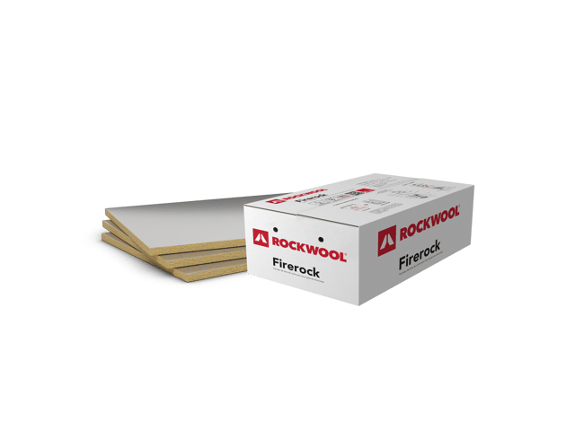 Lot de 8 panneaux laine de roche ROCKWOOL Firerock, Ep.50mm, 1x0.6m, R1.2