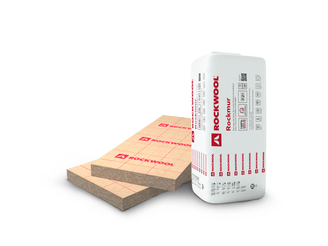 14 Panneaux de laine de roche ROCKWOOL Rockmur, Ep.45mm, 1.35x0.6m