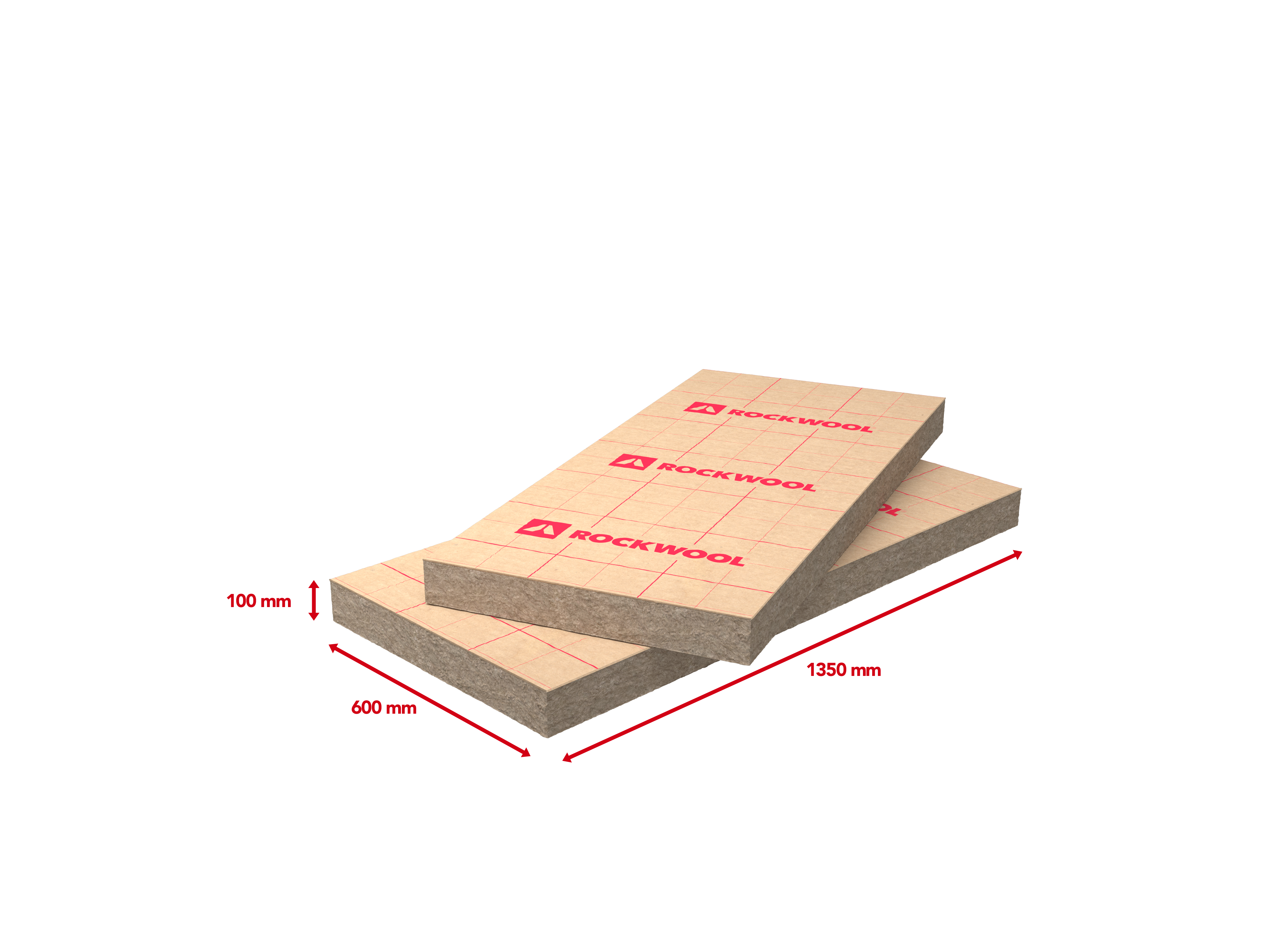 Lot de 8 panneaux laine de roche mur ROCKWOOL Rockmur, Ep.100mm, 1.35x0.6m, R2.8 - 2