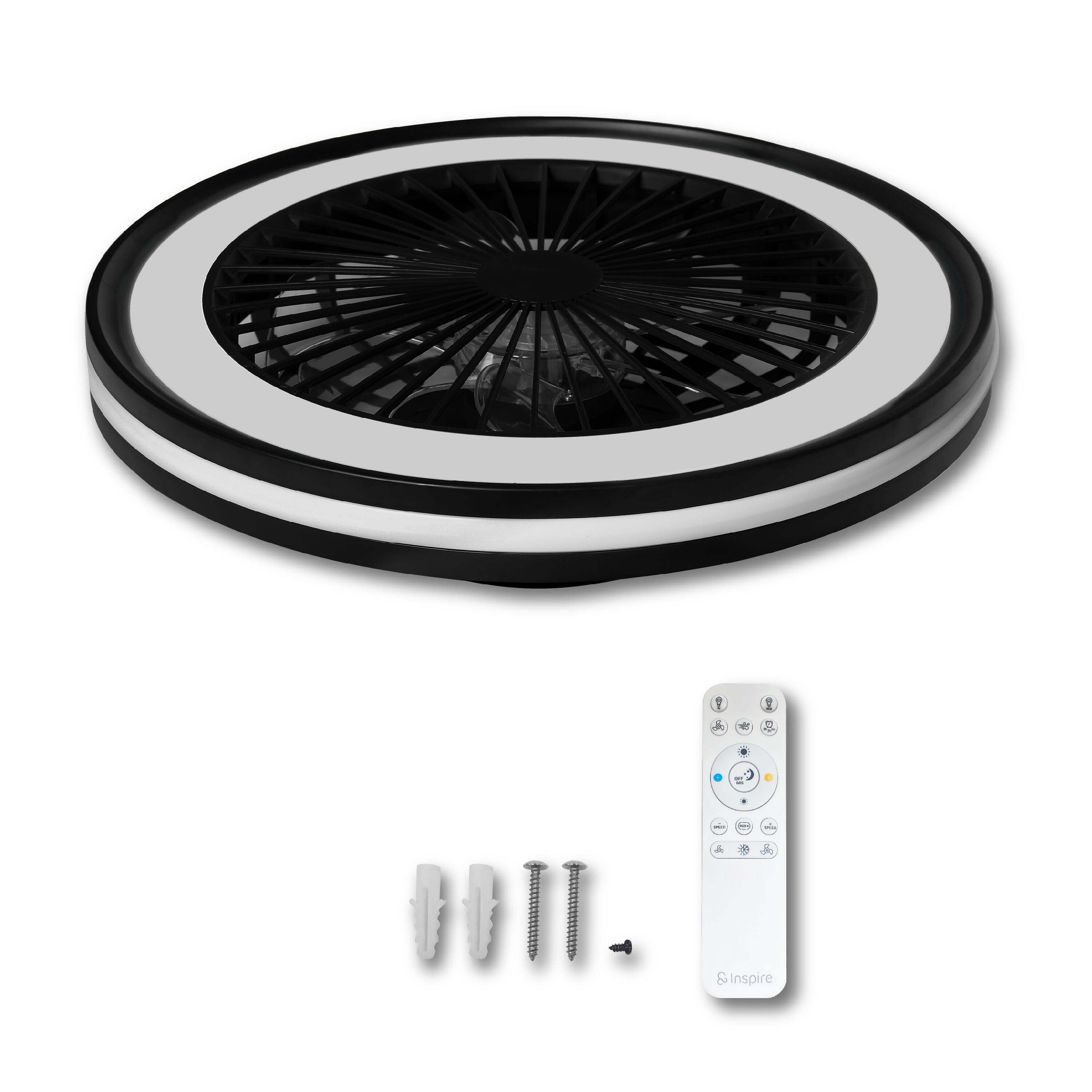 Ventilateur de plafond LED silencieux, Rafaga, 47 cm, INSPIRE, noir - 7