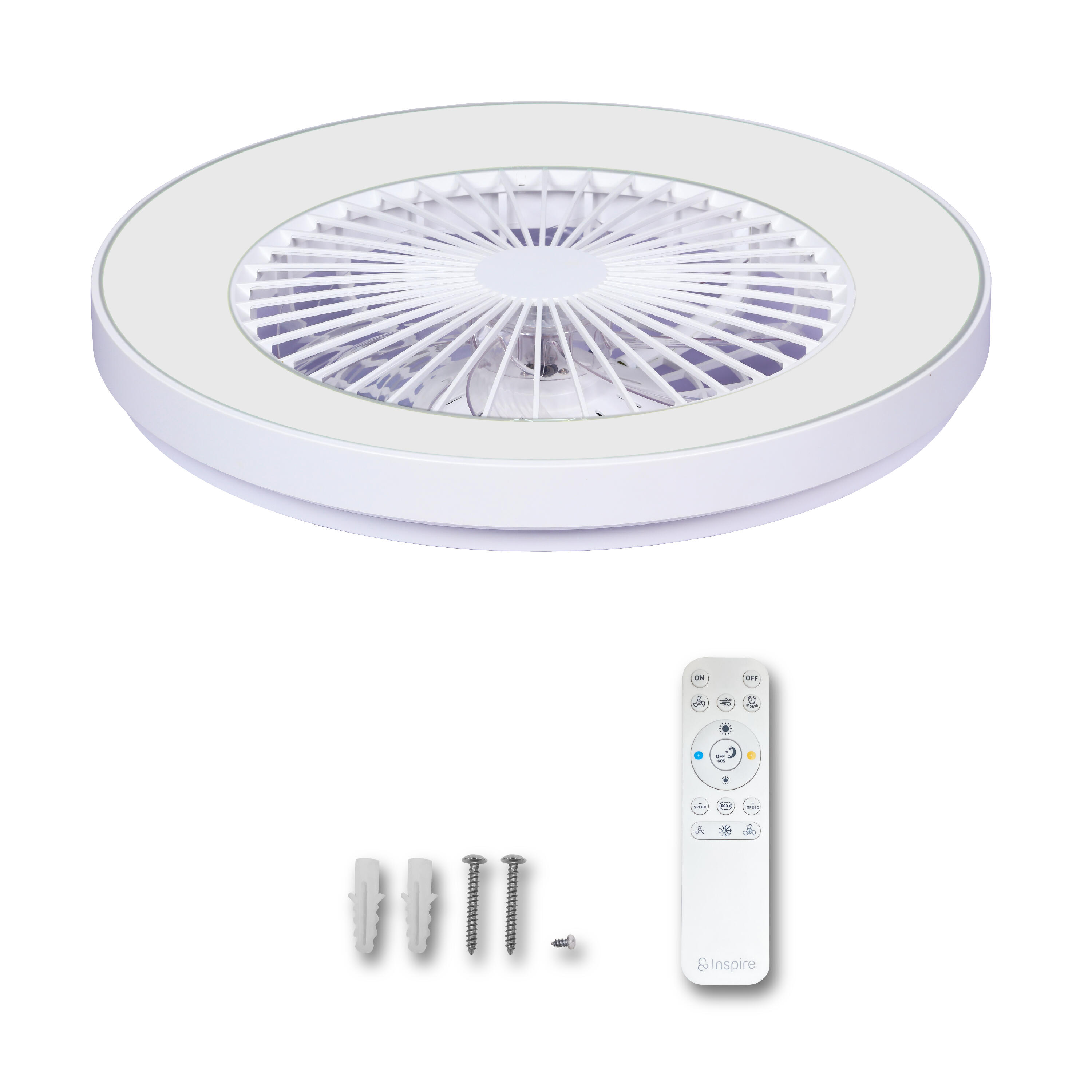 Ventilateur de plafond LED, Estepa, 58 cm, INSPIRE, blanc - 8