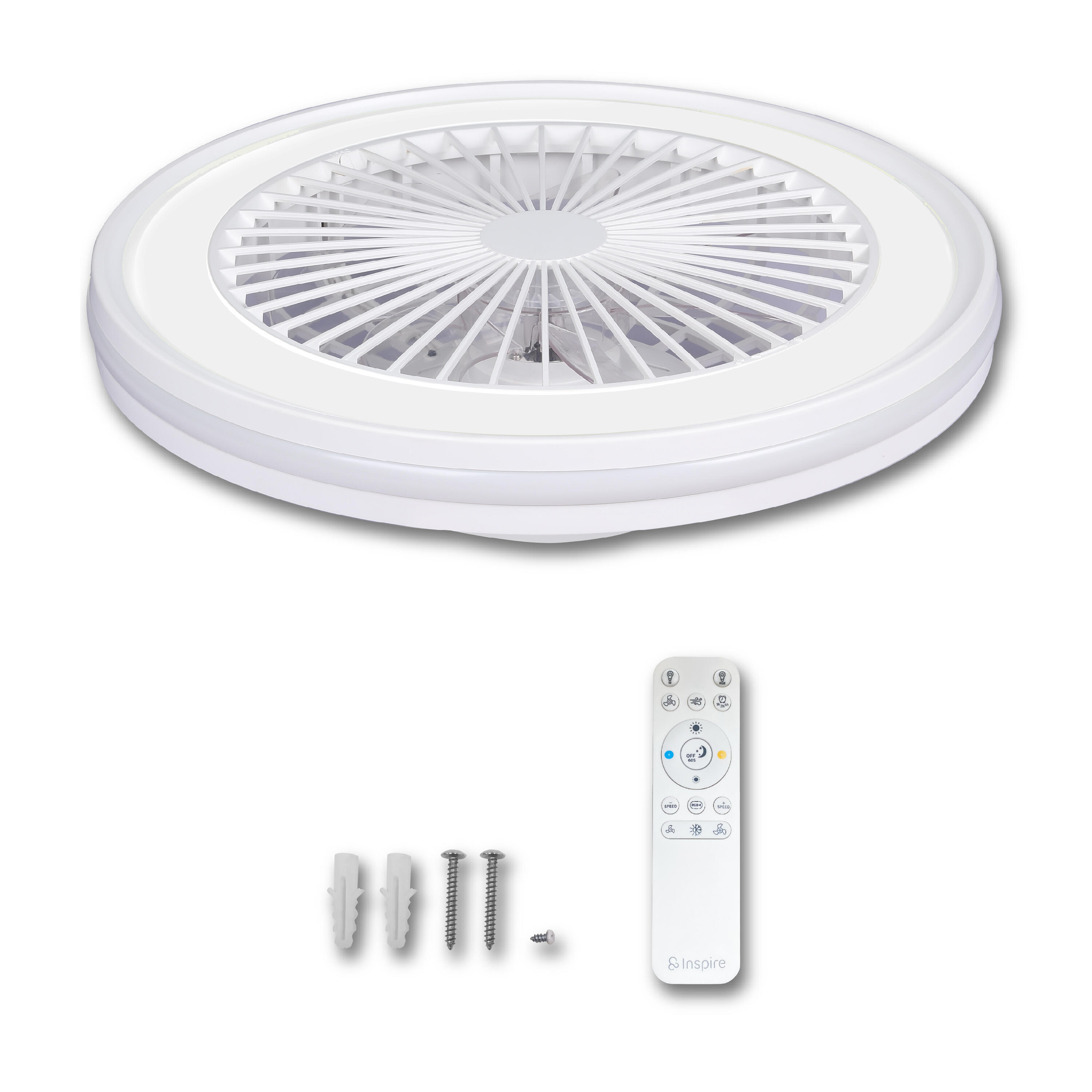 Ventilateur de plafond LED silencieux, Rafaga, 47 cm, INSPIRE, blanc - 10