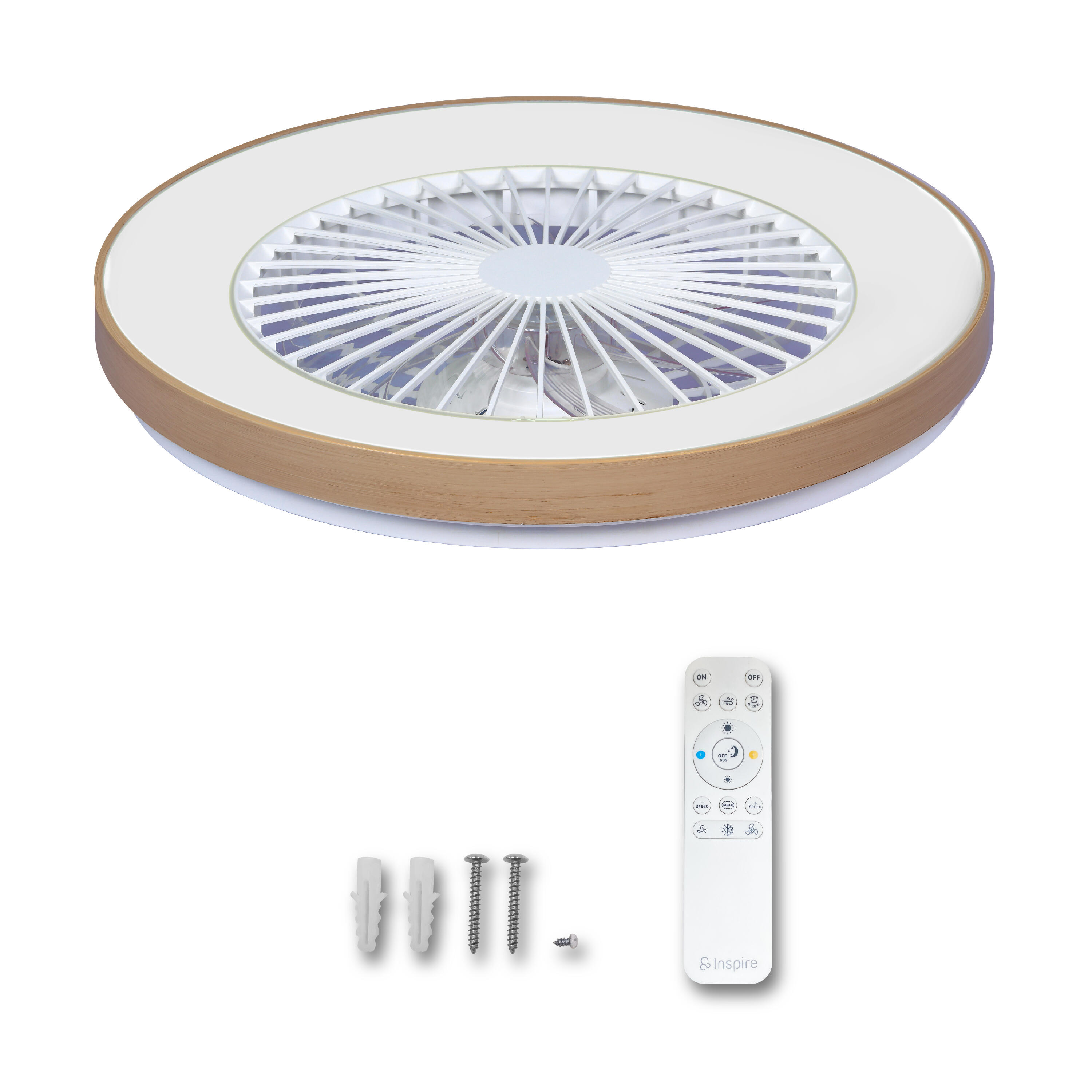 Ventilateur de plafond LED, Estepa, D58 cm, INSPIRE, bois - 7