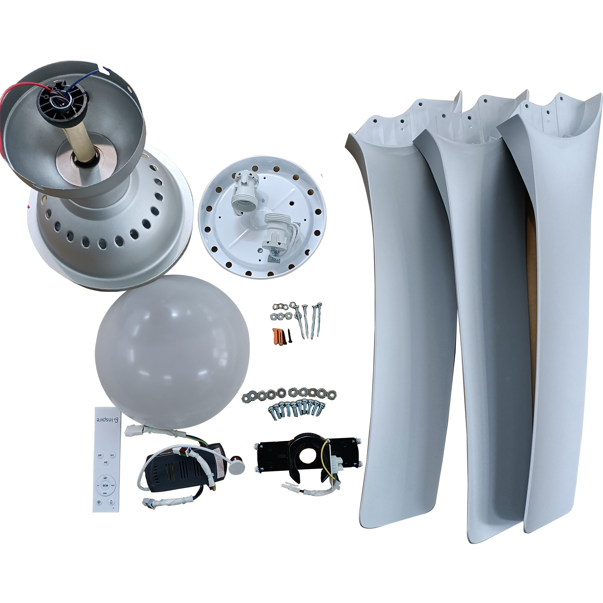 Ventoinhas de teto com 3 pás sem lâmpada motor AC Tokio Inspire d132 cm cinzento - 8