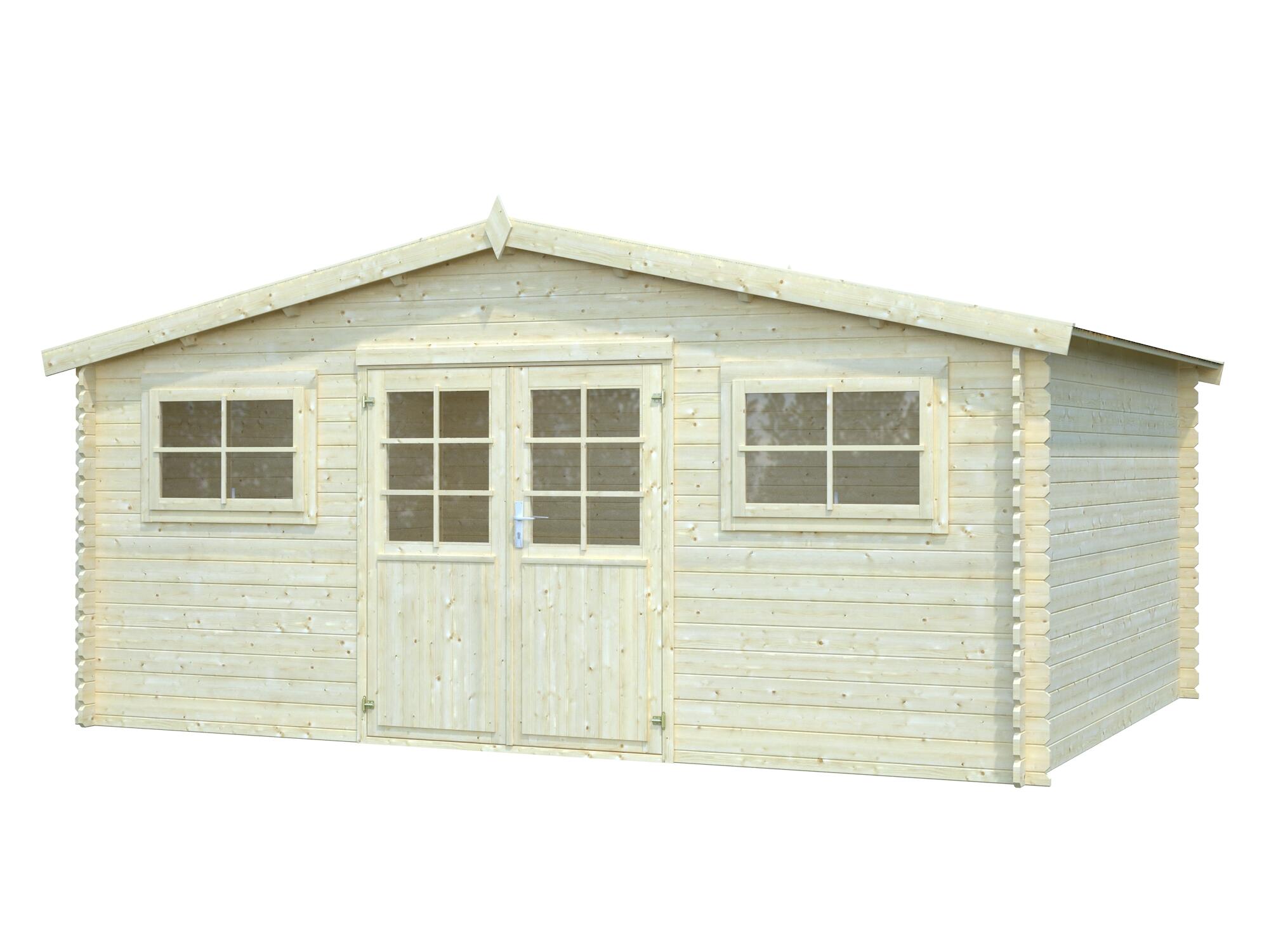 Abri de jardin bois WHITEWOOD Luxembourg2 Naturel Ep28mm 17.42 m² - 2