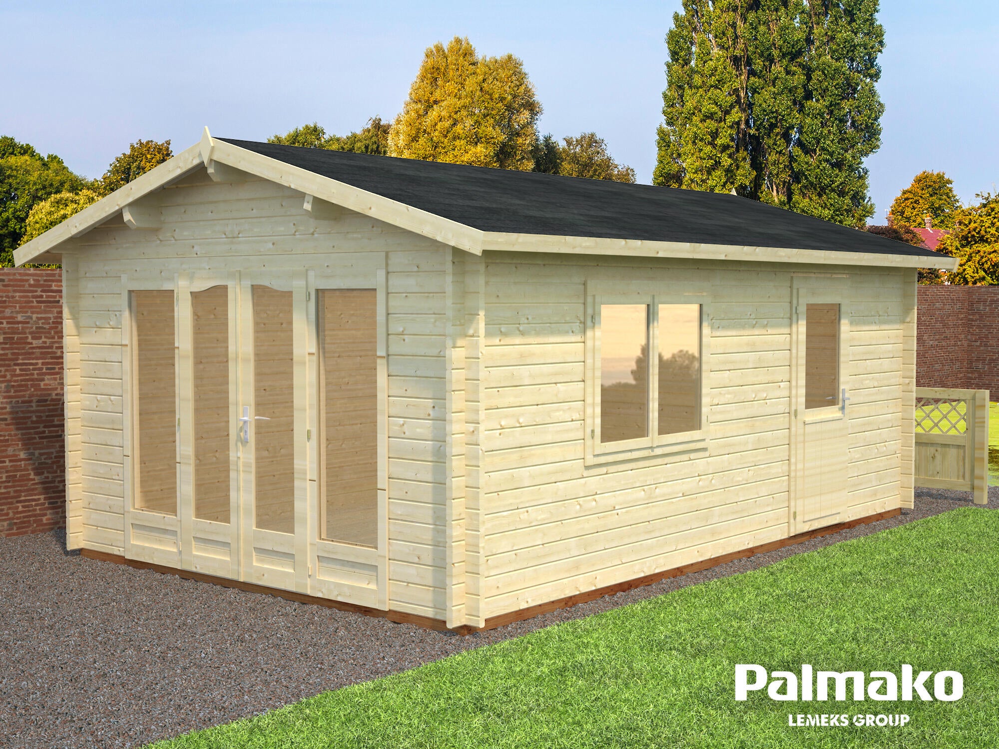 Caseta de madera CASETA IRENE de 602x276x426 cm y 25.64 m2 con 44 mm espesor y doble puerta abatible PALMAKO - 5