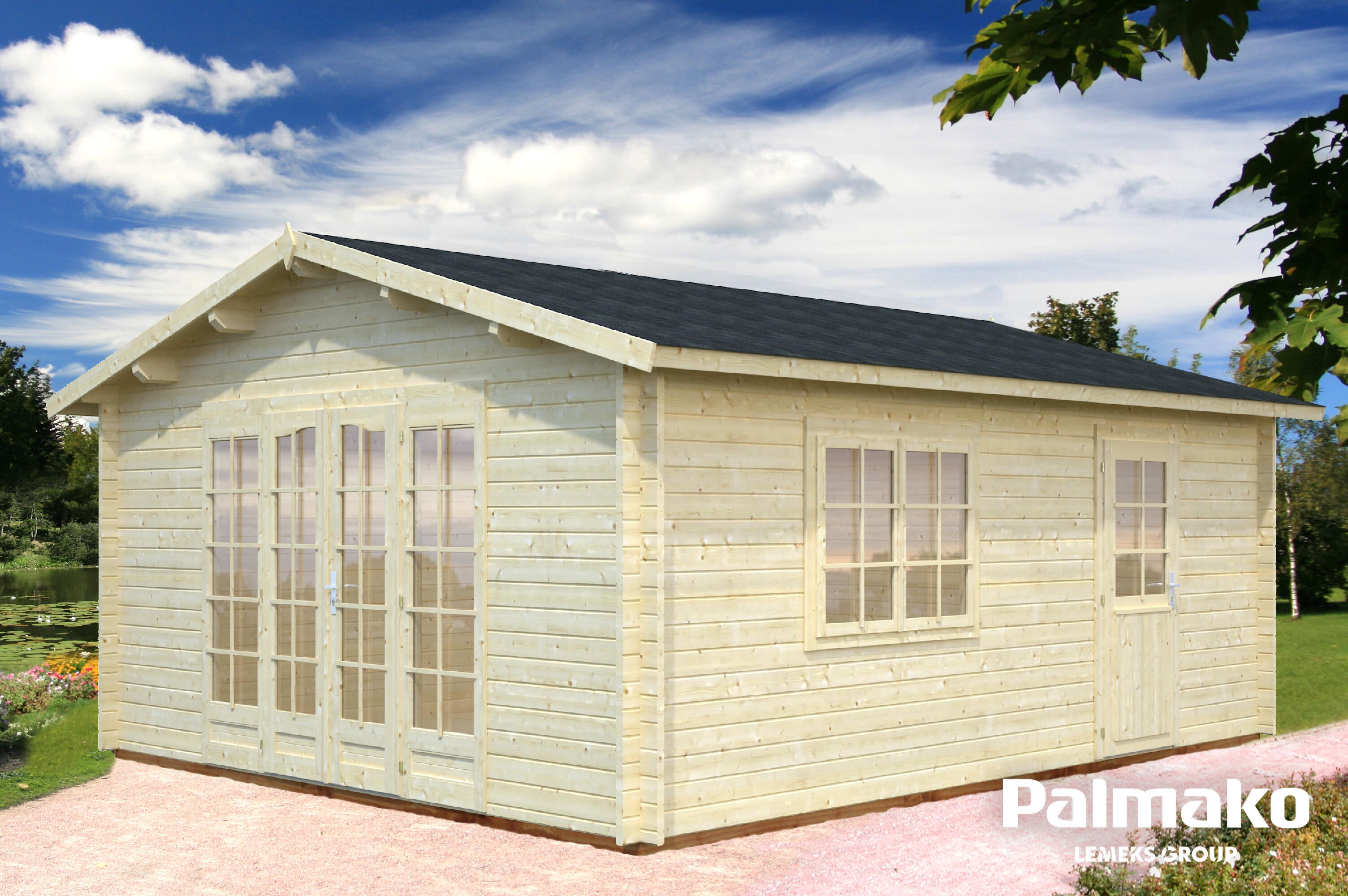 Caseta de madera CASETA IRENE 23,9 M2 de 602x287x514 cm y 30.94 m2 con 44 mm espesor y doble puerta PALMAKO - 6
