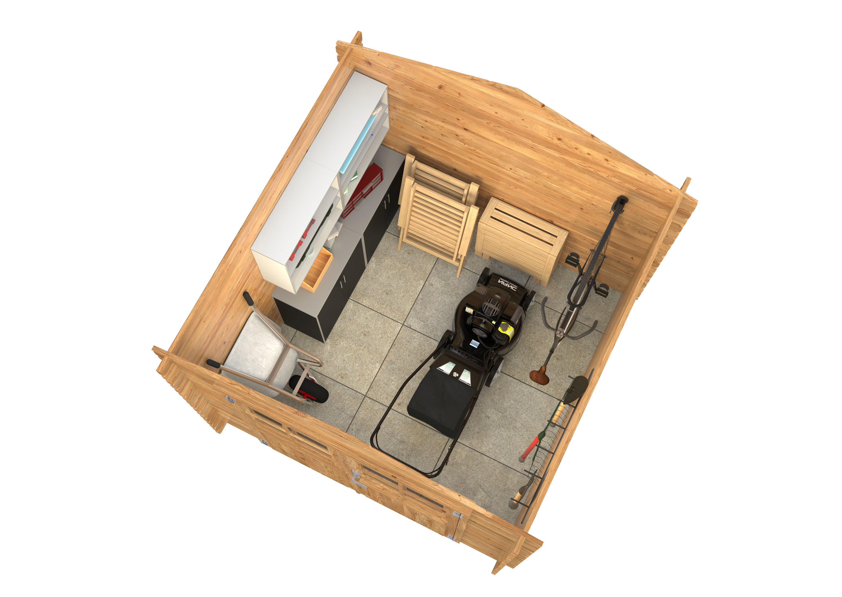 Abri de jardin bois WHITEWOOD Valence 1 autoclave Ep.28 mm, 5.29 m² - 3