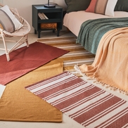 BRÖNDEN alfombra, pelo corto, a mano multicolor/rojo, 200x300 cm