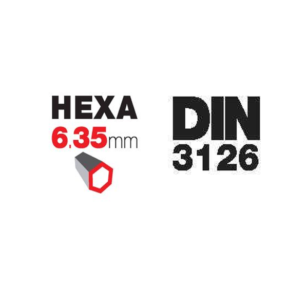 Emmanchement HEXA 6.35mm. changement rapide embout vissage Tivoly