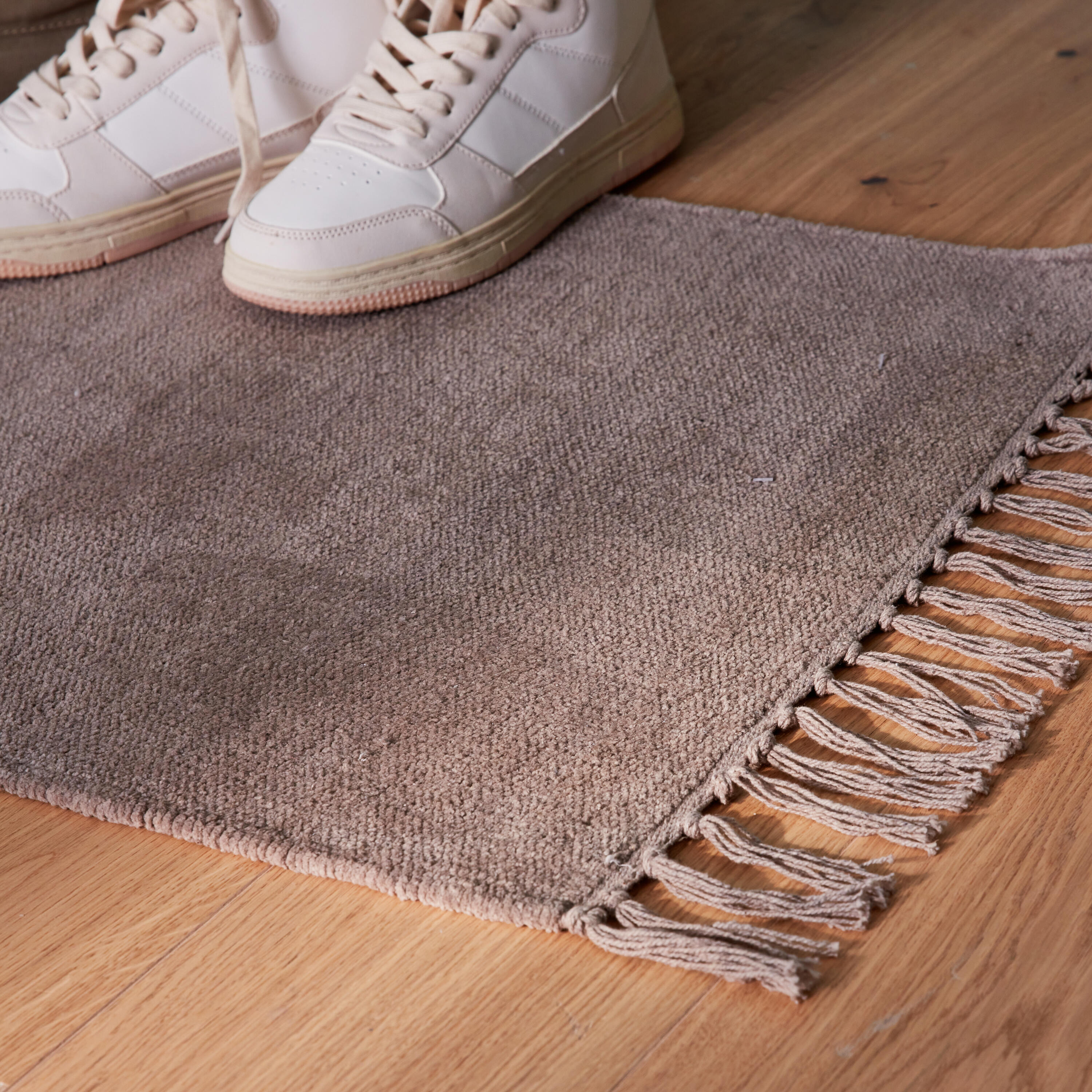 Alfombra  algodón tejido plano INSPIRE Manoa liso   lavable en lavadora 50x80cm - 4