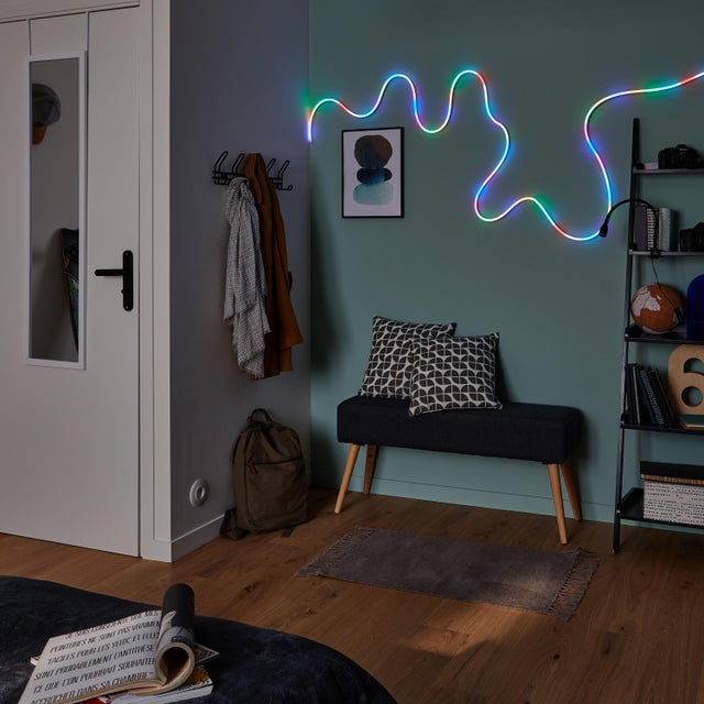 Lampe de bureau LED Gao, aluminium, noir, H. 35cm, INSPIRE