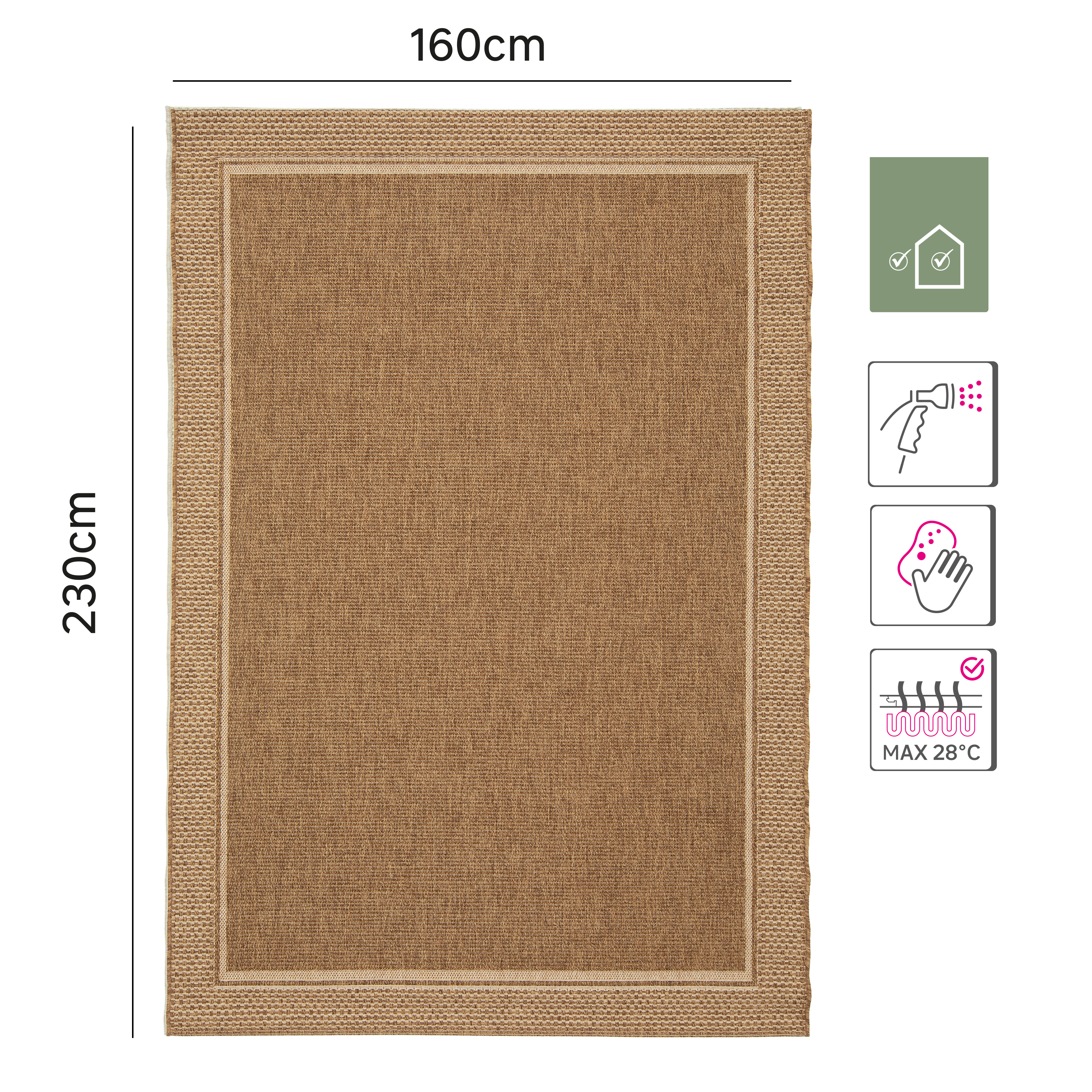 Tapete de exterior INSPIRE EMMA 160X230CM NATURAL - 8