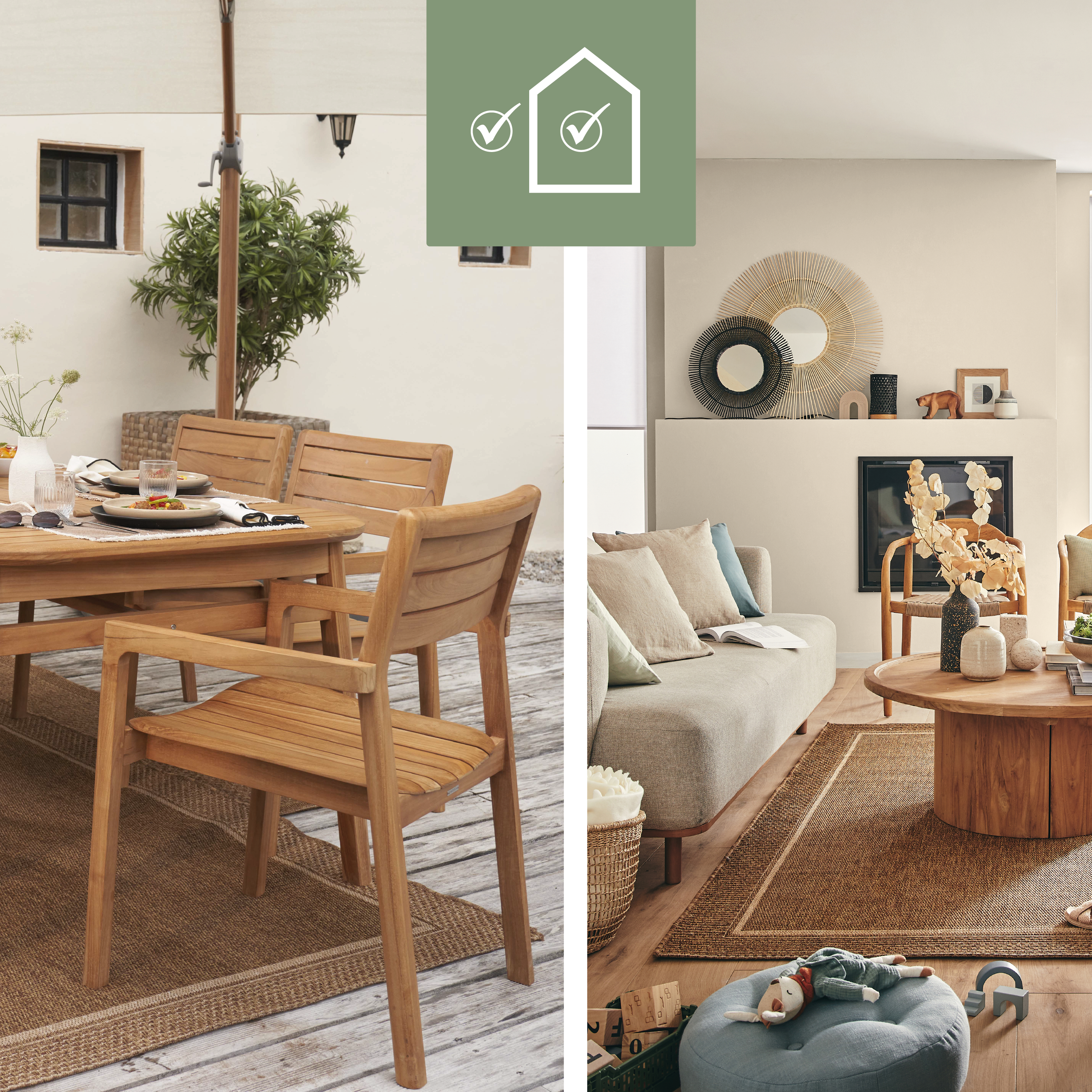 Tapete de exterior INSPIRE EMMA 160X230CM NATURAL - 12