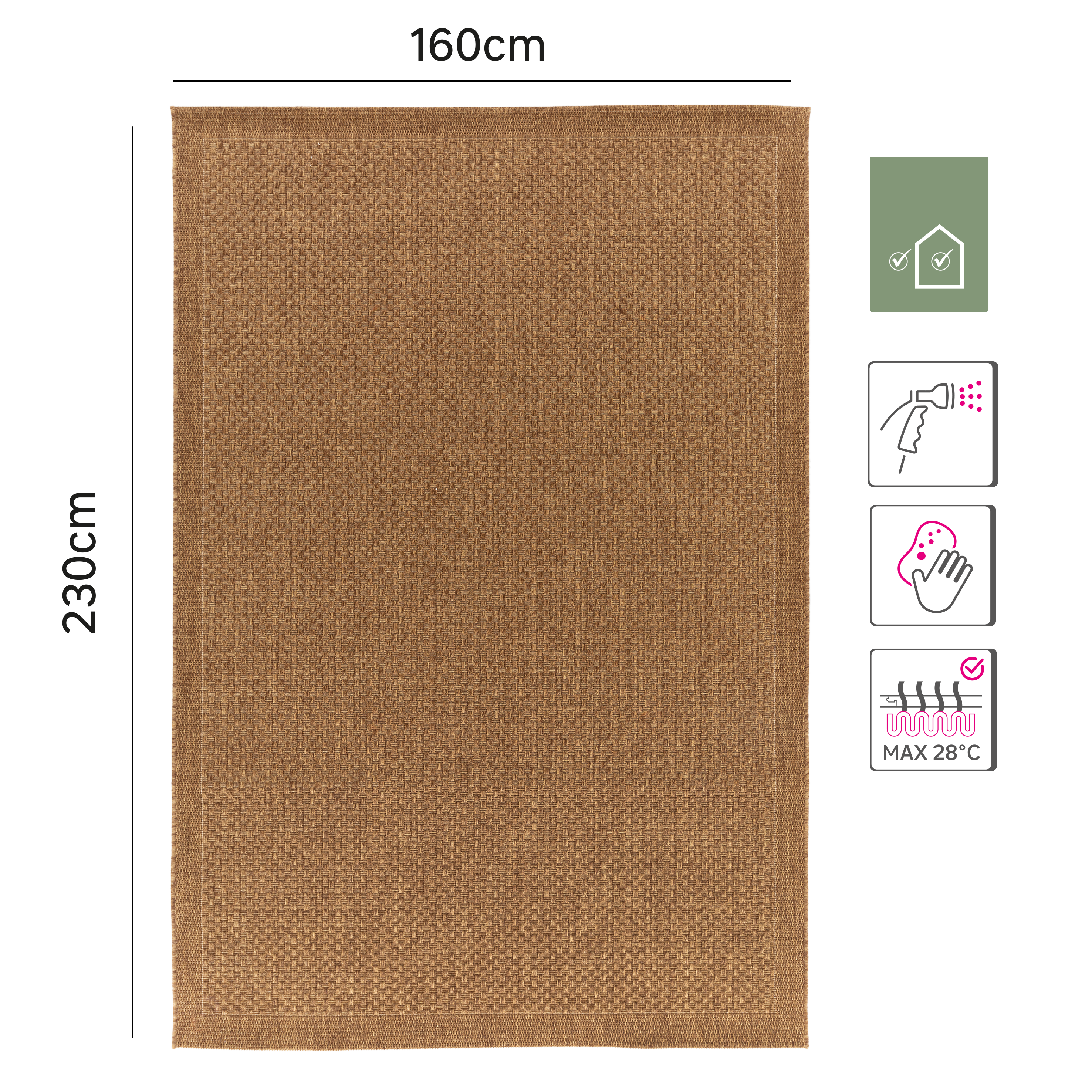 Tapete exterior INSPIRE EMMA 160X230CM NATURAL - 8