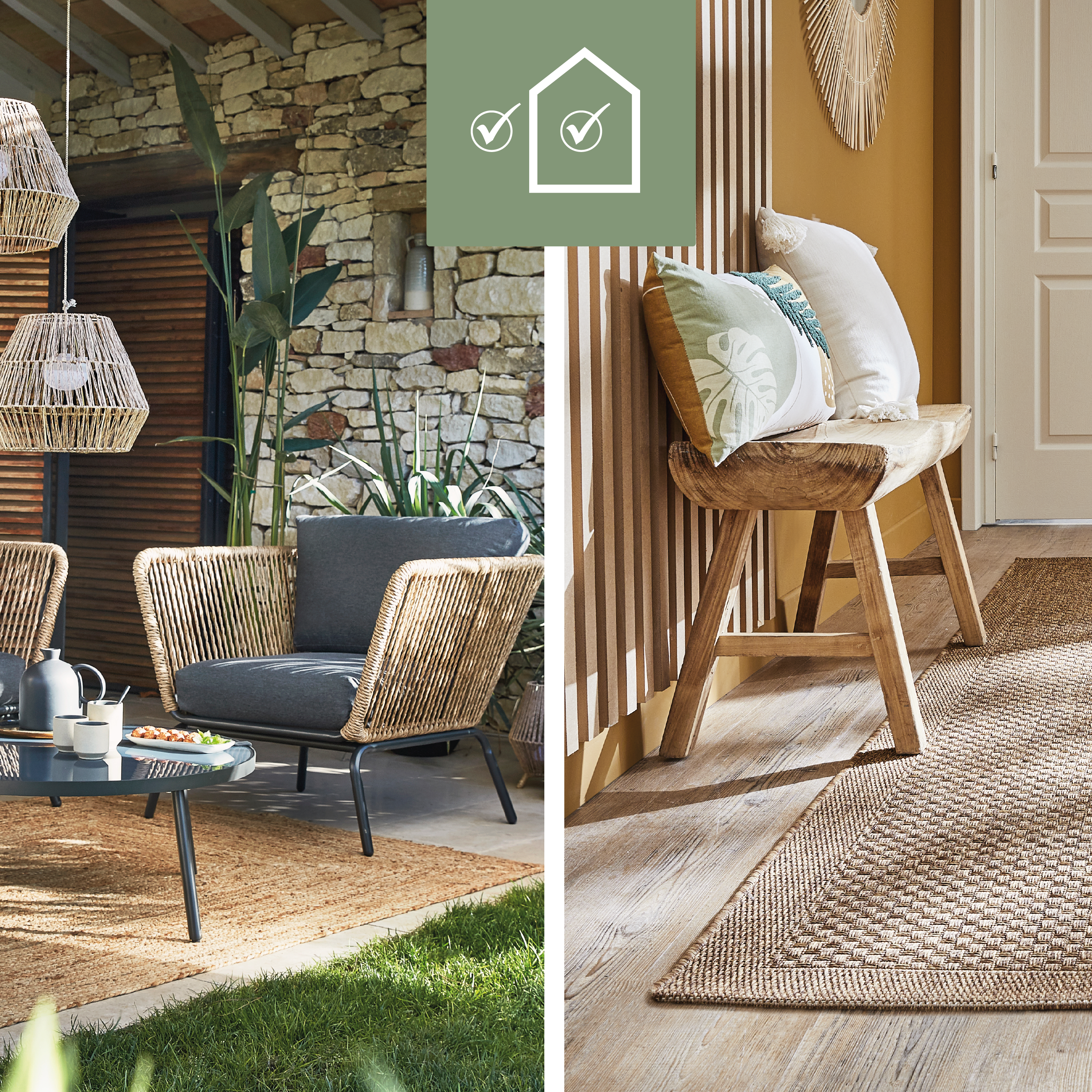 Tapete exterior INSPIRE EMMA 160X230CM NATURAL - 12