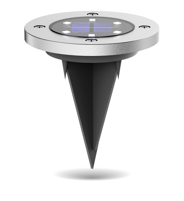 Lot de 2 spots à piquer solaires 6 LED, H.11 cm, blanc froid, IP44 XANLITE