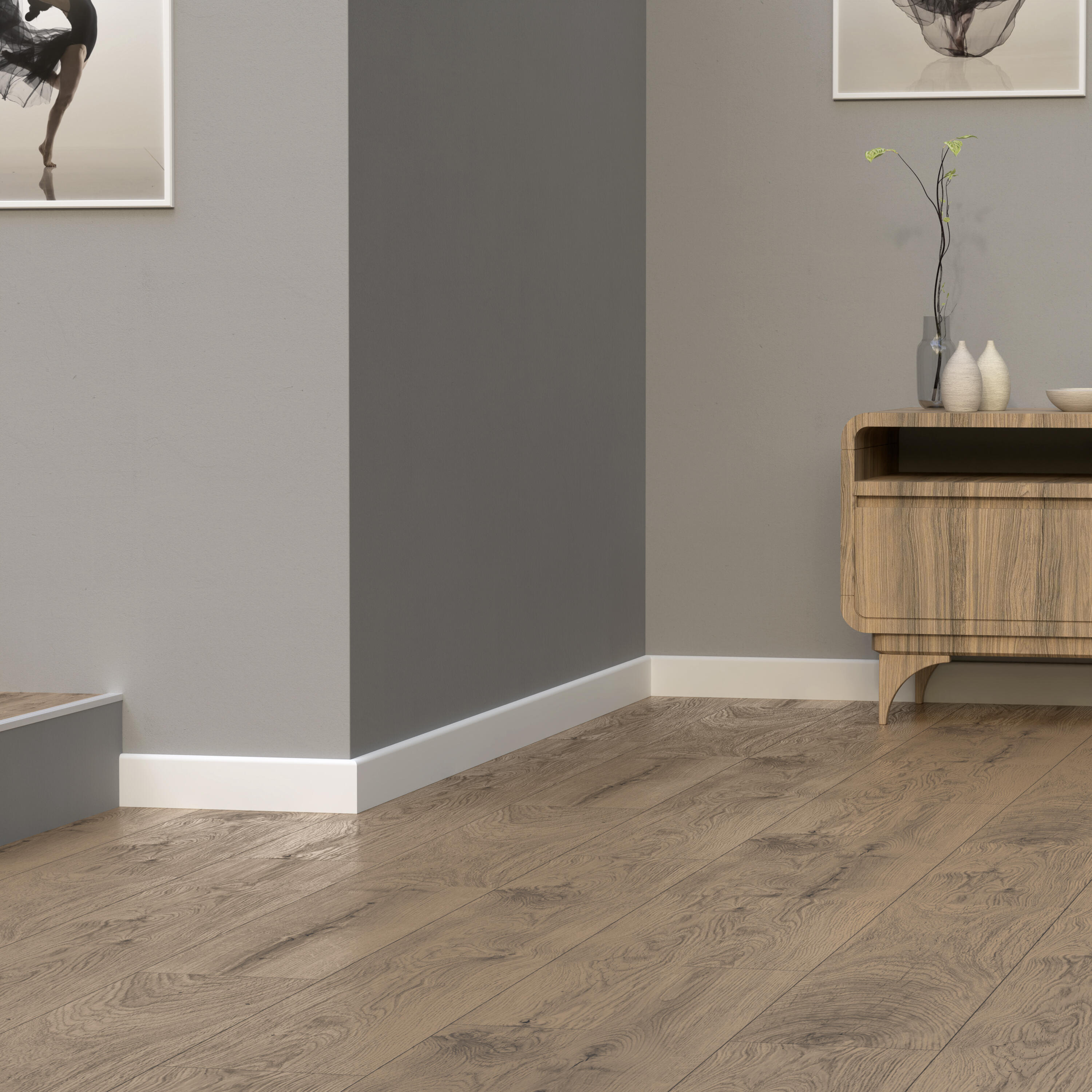 Listwa przypodłogowa MDF Lezka 8 cm biała Artens - 4