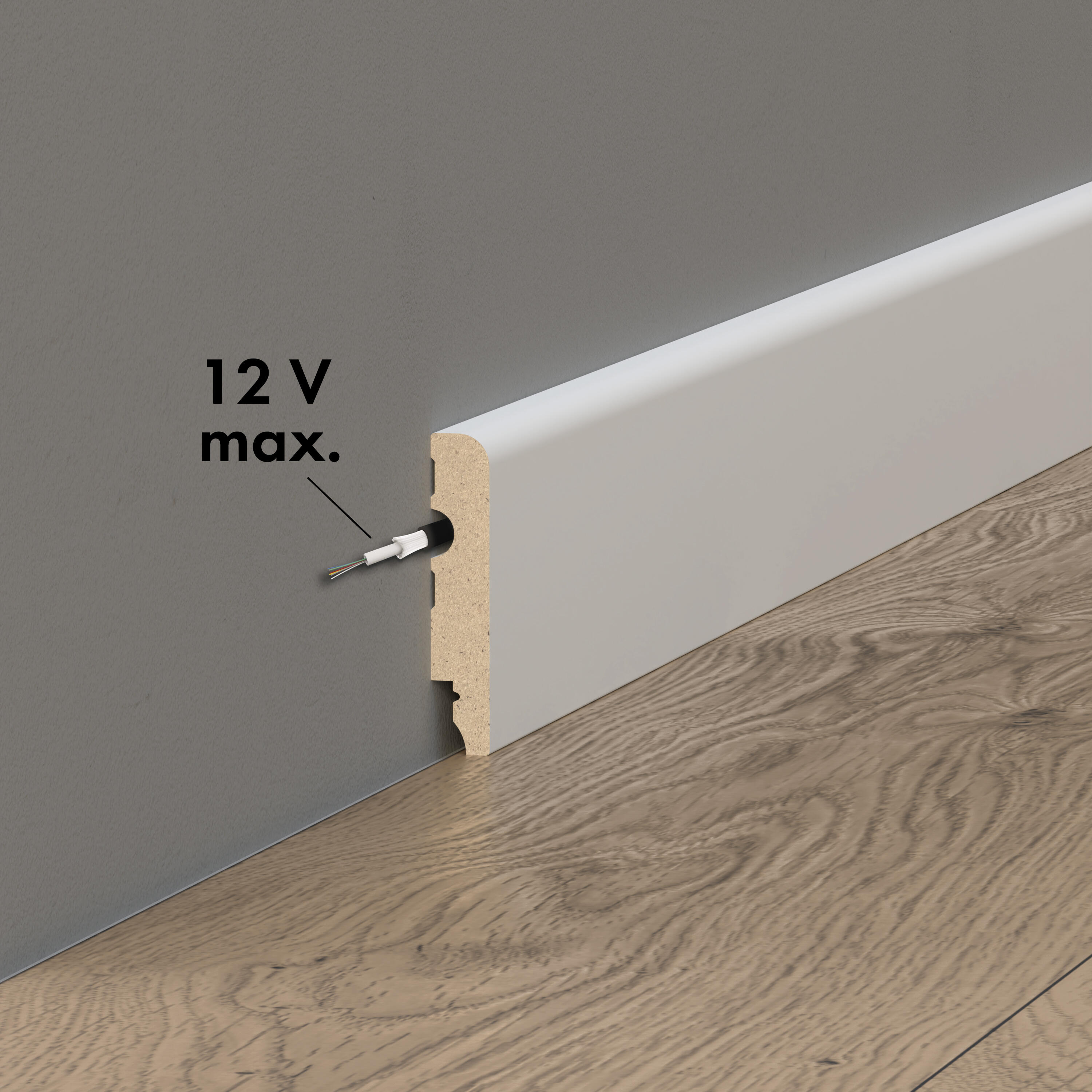 Listwa przypodłogowa MDF Lezka 8 cm biała Artens - 2