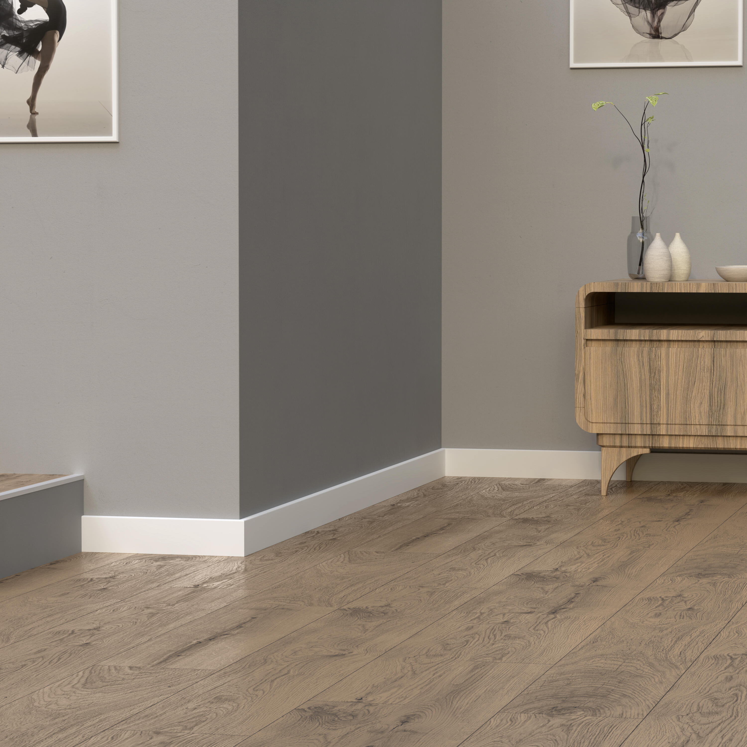 Listwa przypodłogowa MDF Kwadrat 8 cm biała Artens - 4