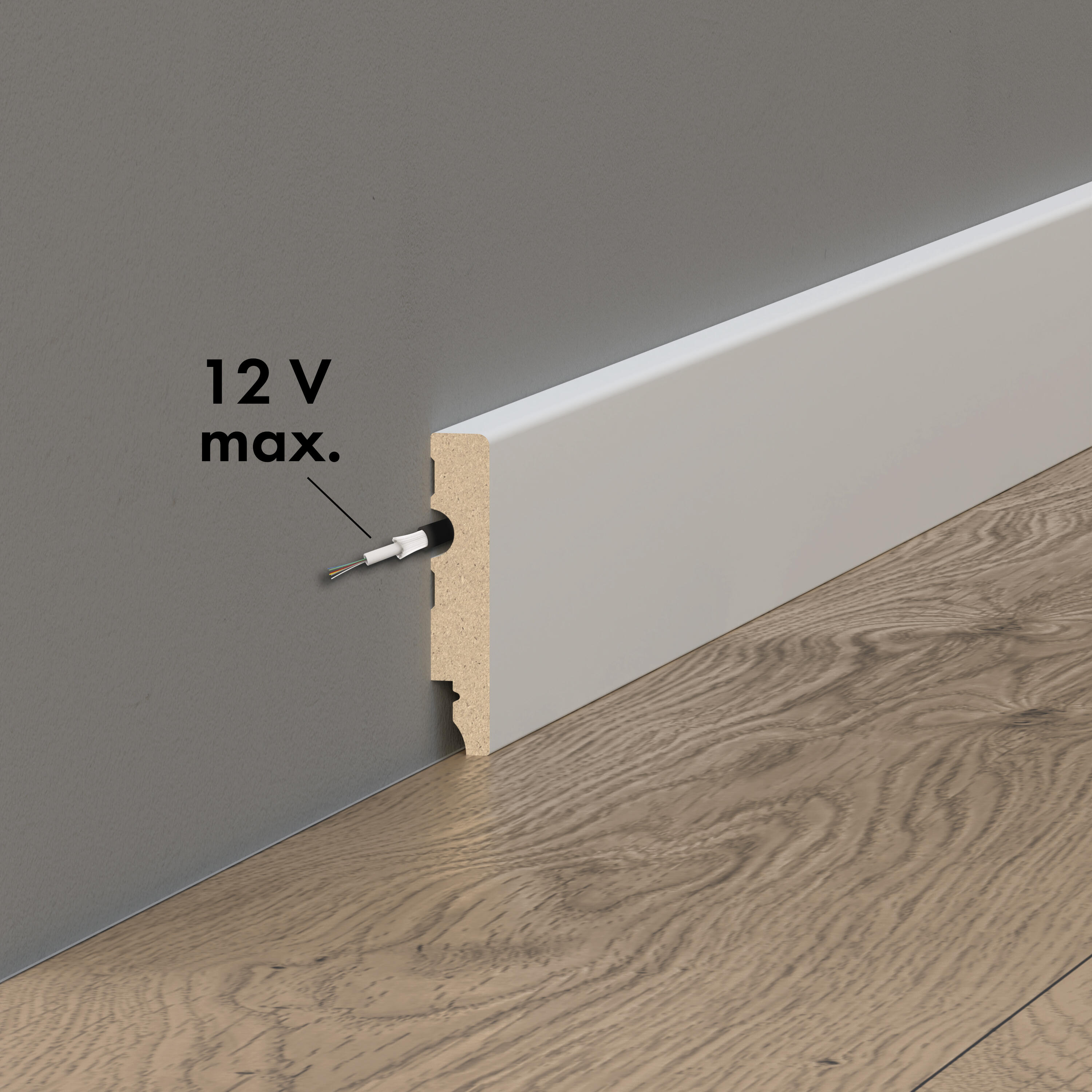 Listwa przypodłogowa MDF Kwadrat 8 cm biała Artens - 7