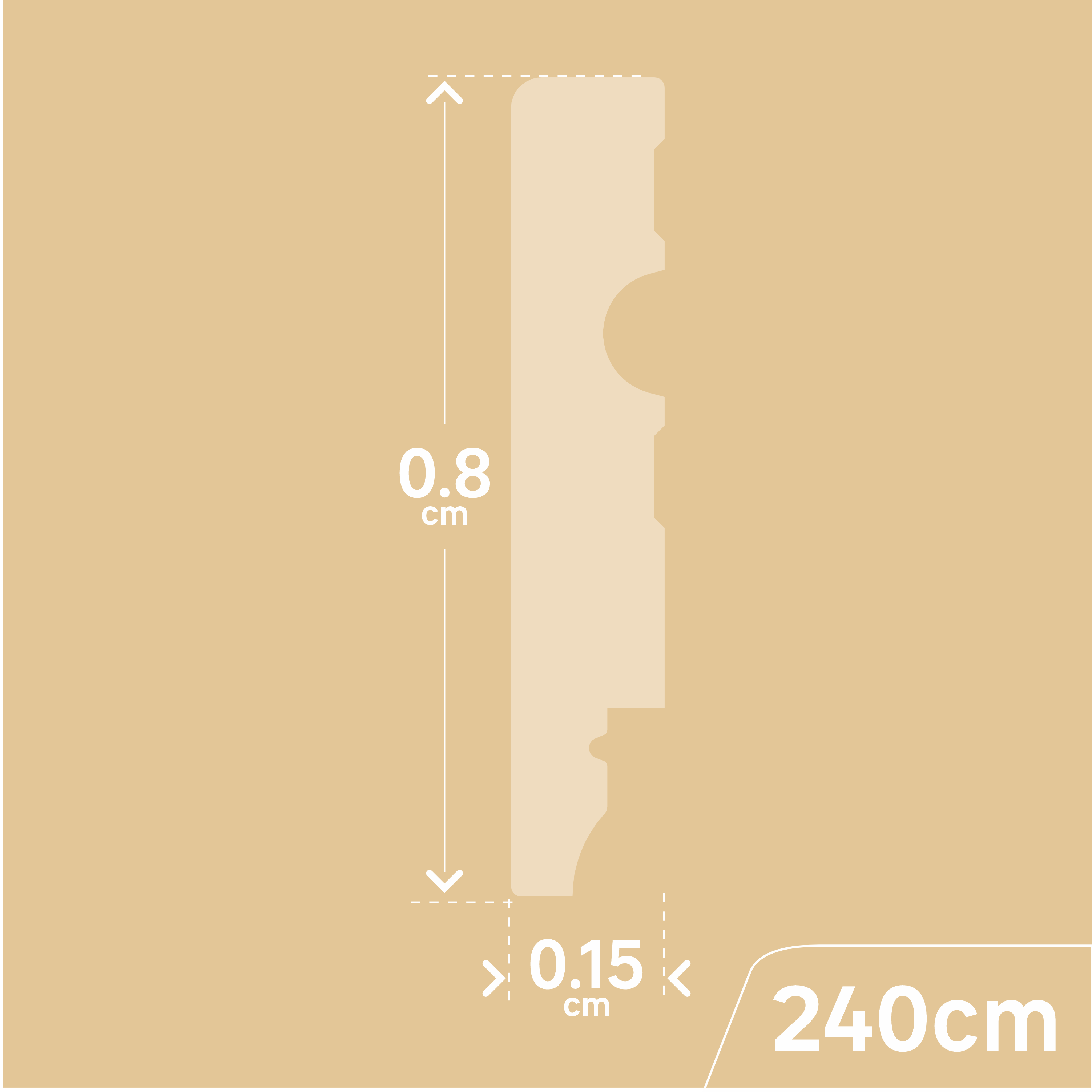 Listwa przypodłogowa MDF Kwadrat 8 cm biała Artens - 9