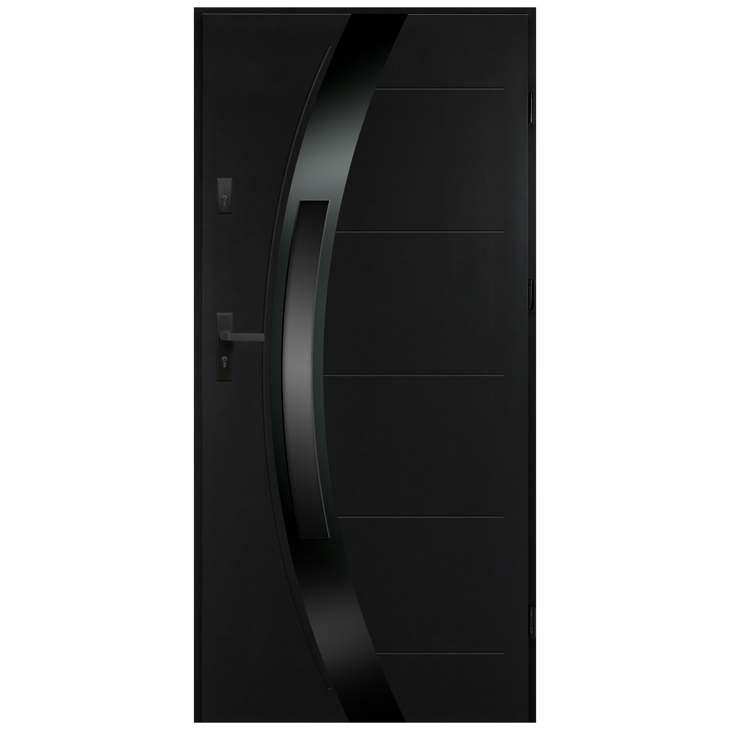Drzwi zewnętrzne stalowe wejściowe Nero Shadow 68 czarne antracytowe 90 prawe Isoxa