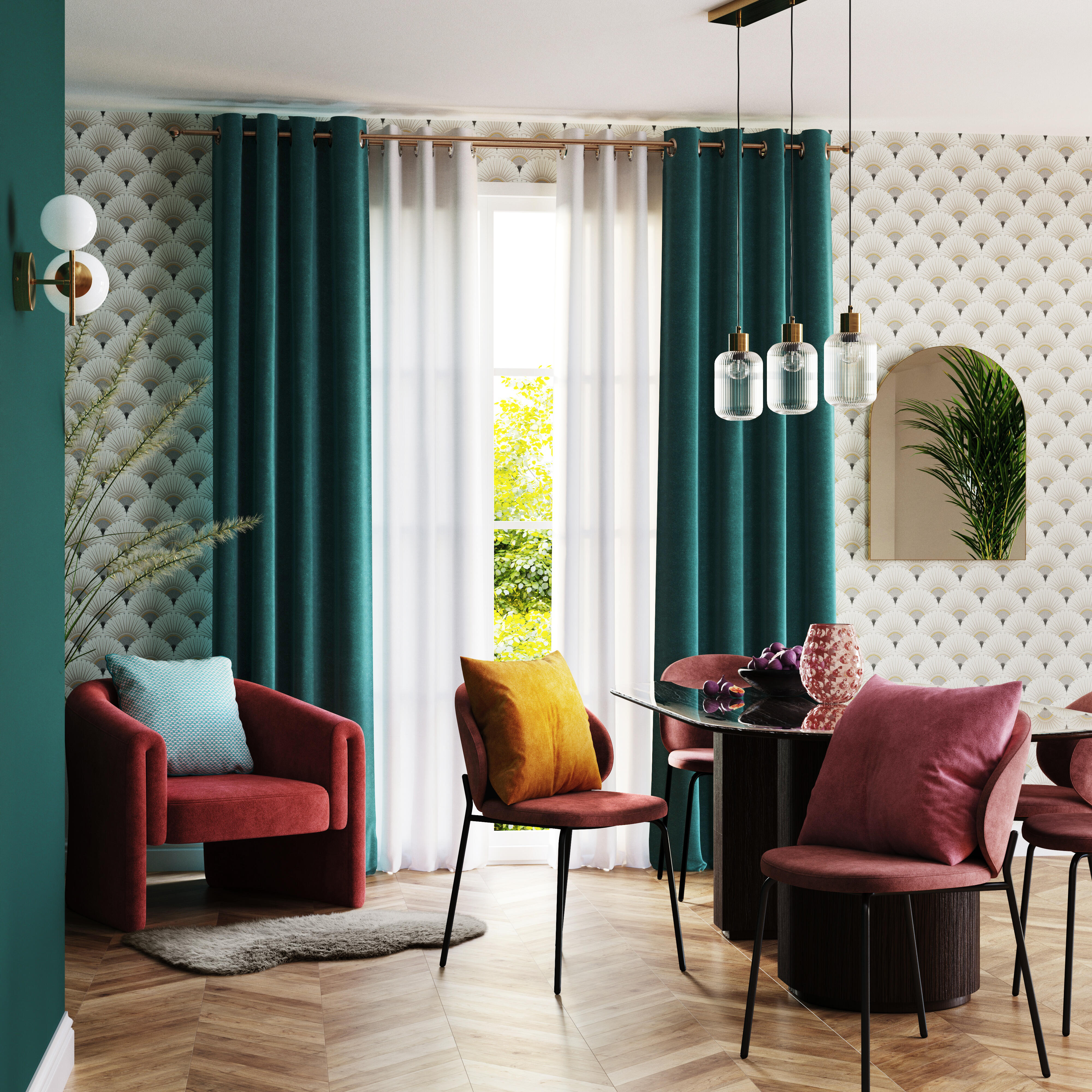 Candeeiro de teto suspenso DIPSY 3 luzes E27 72cm vidro inspire - 4