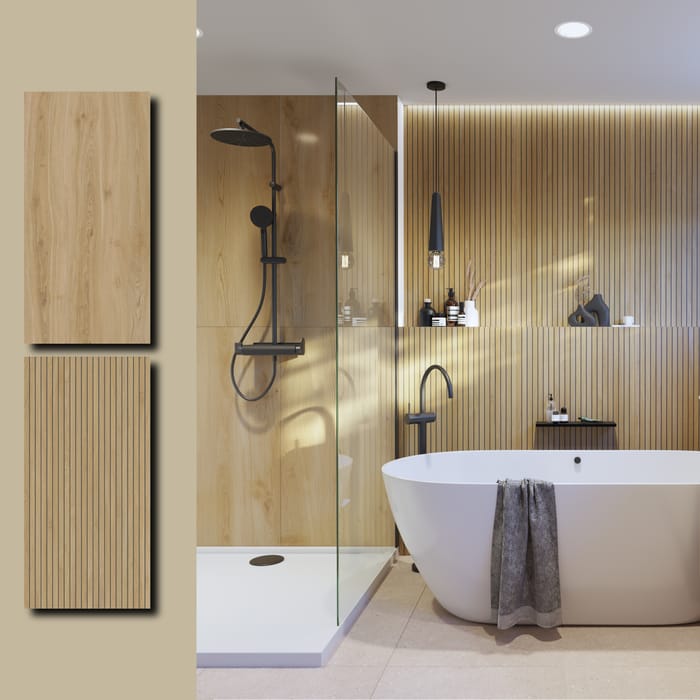 Un magnifique carrelage effet bois à associer 
