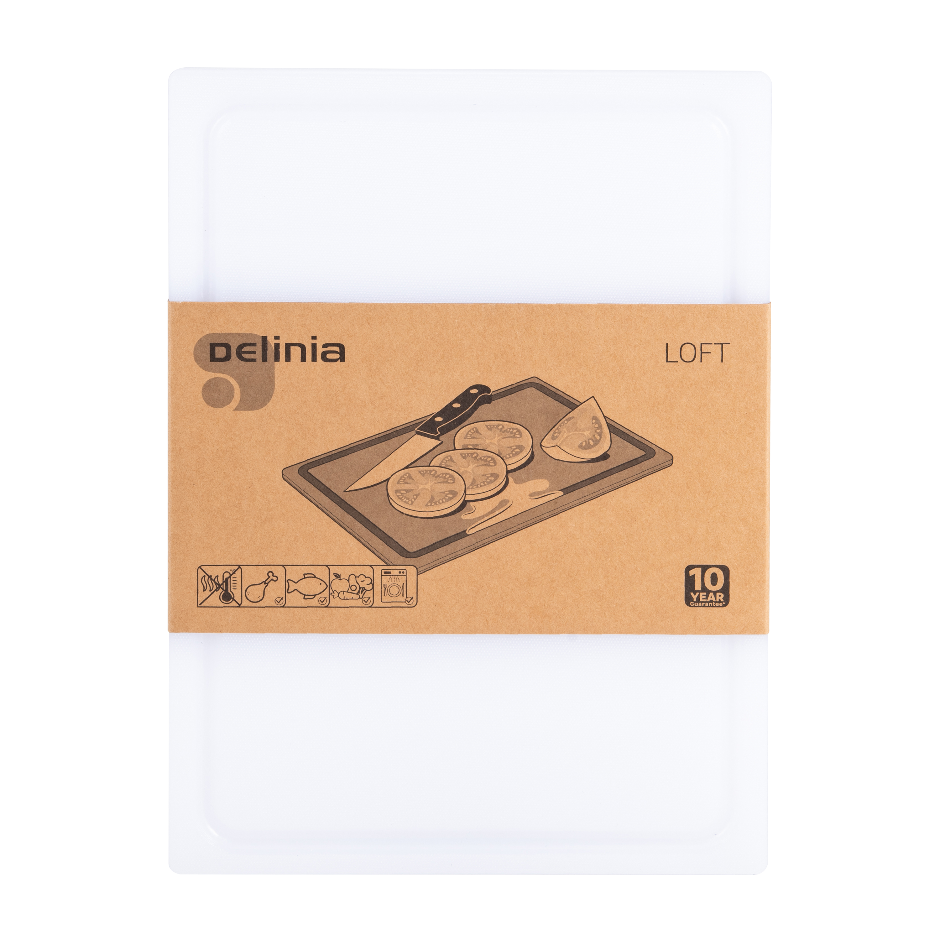 Tabla de cortar en polietileno blanco DELINIA 24x1,5x34cm - 5