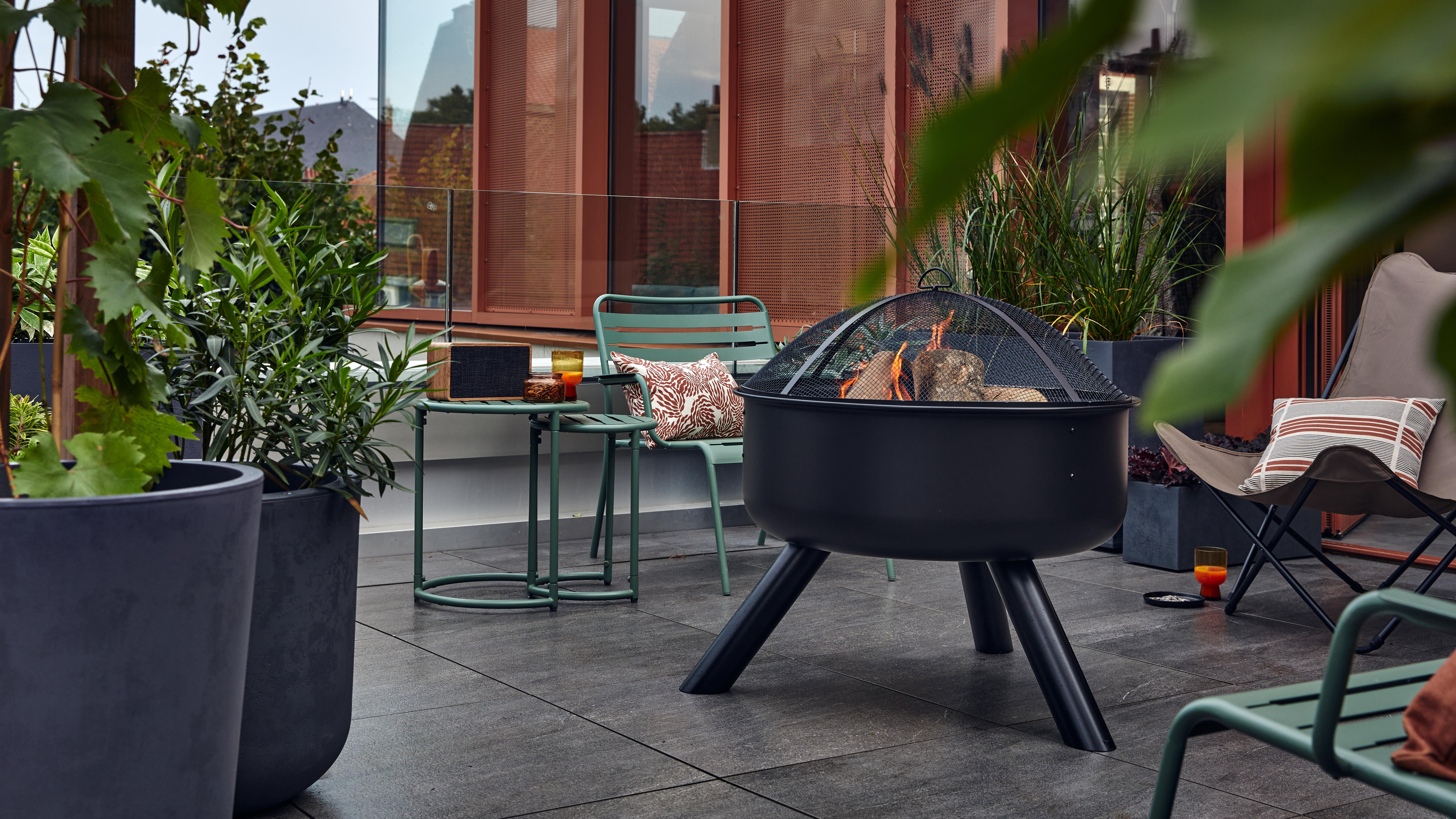 Conjunto de 2 mesas de encaixe redonda verde Cafe - 17