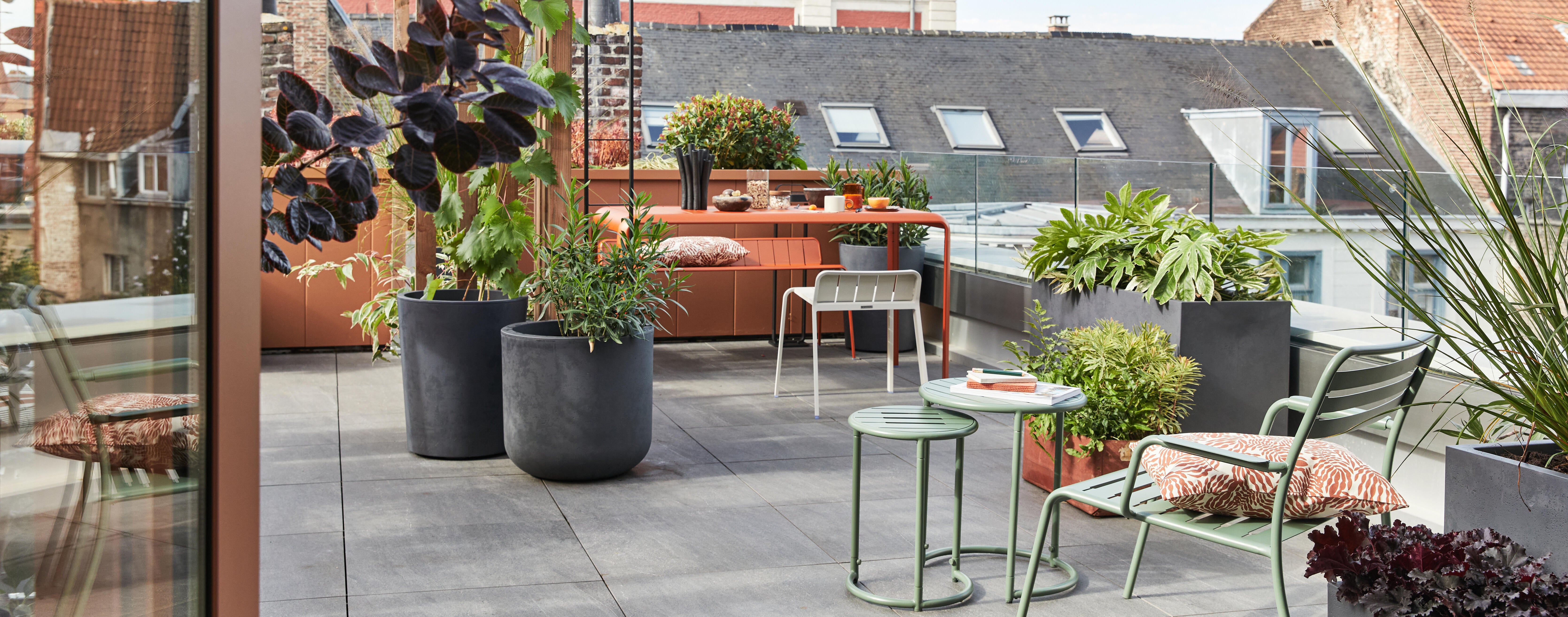 Conjunto de 2 mesas de encaixe redonda verde Cafe - 15