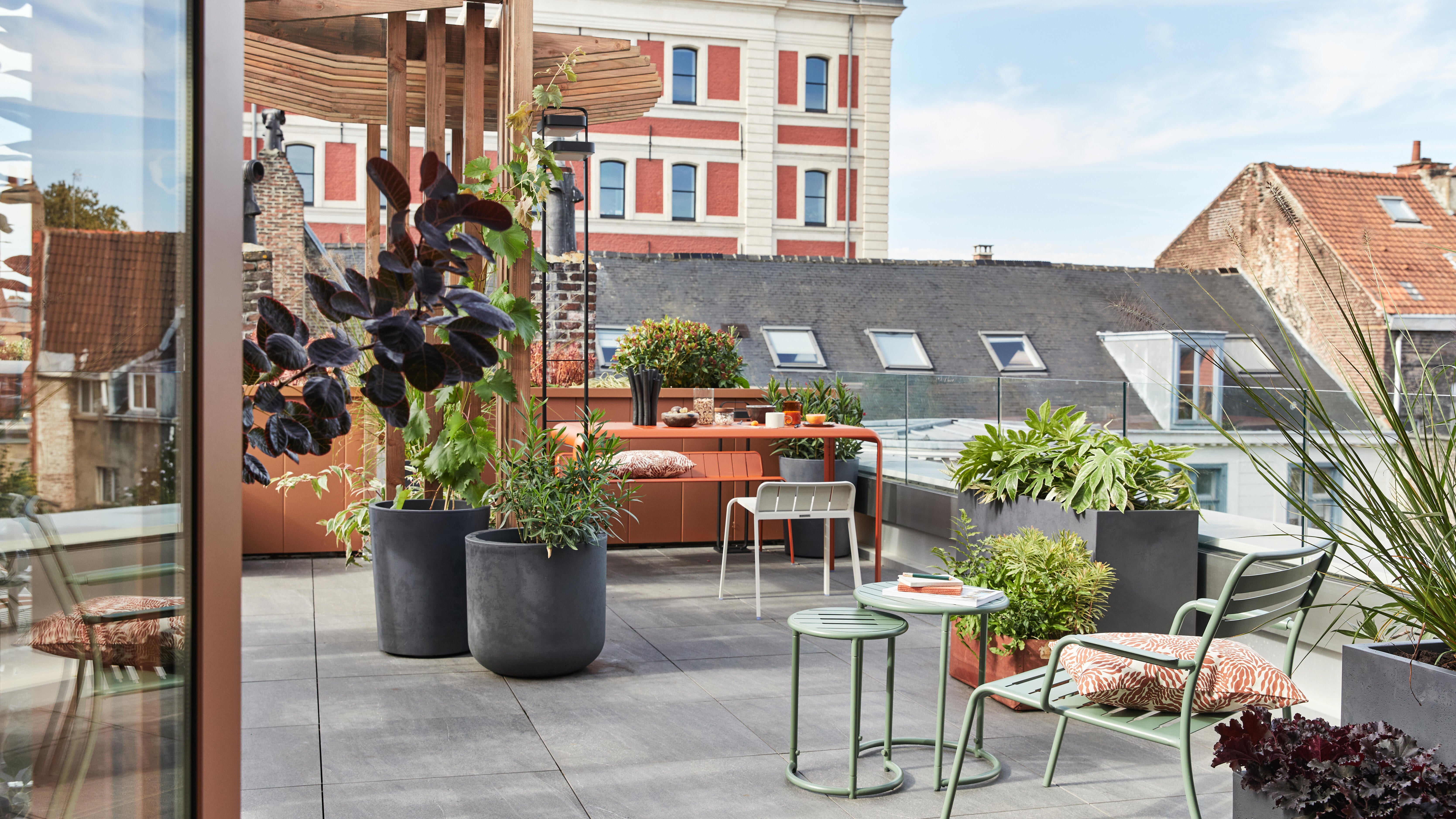 Conjunto de 2 mesas de encaixe redonda verde Cafe - 14