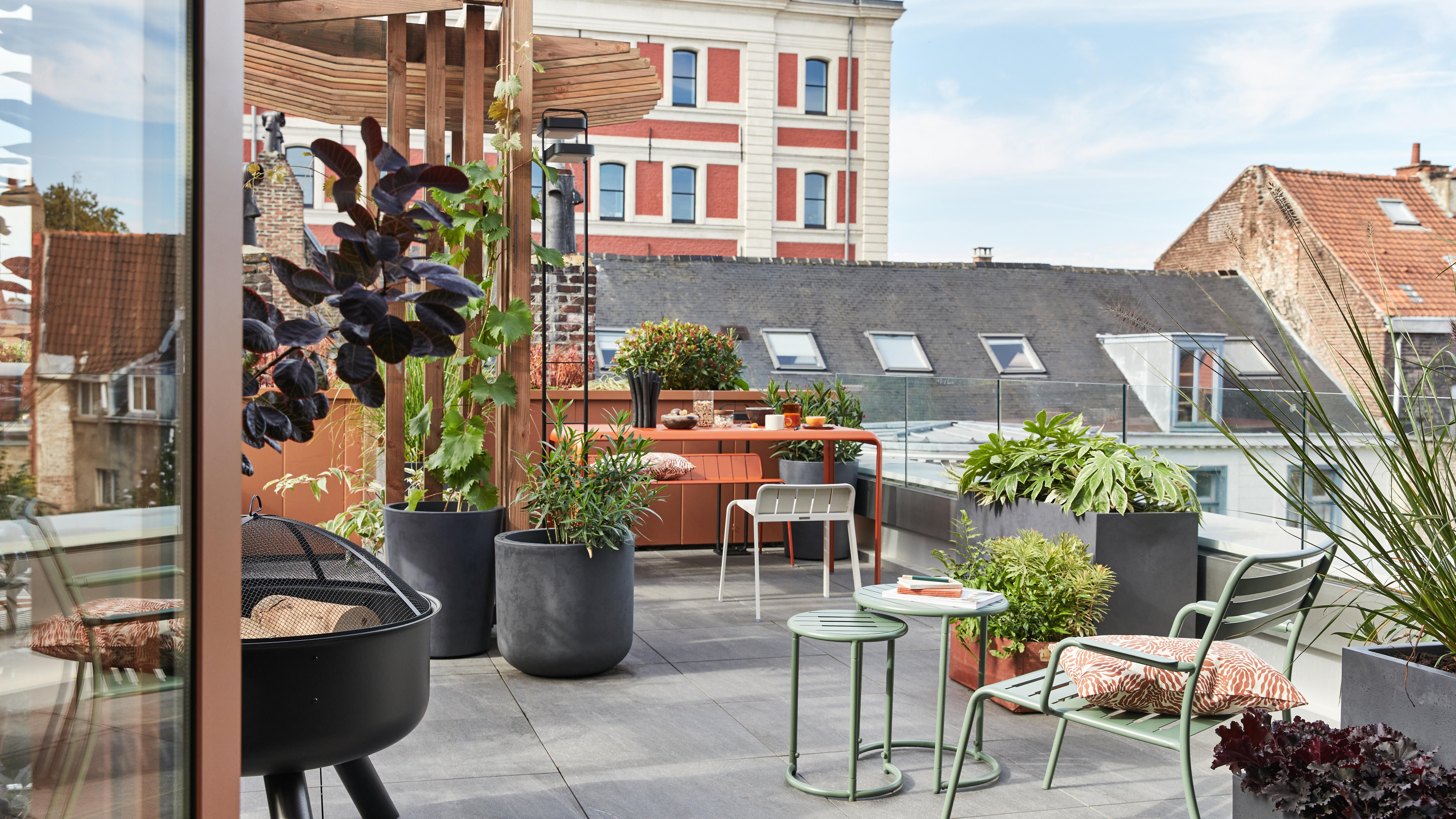 Conjunto de 2 mesas de encaixe redonda verde Cafe - 13