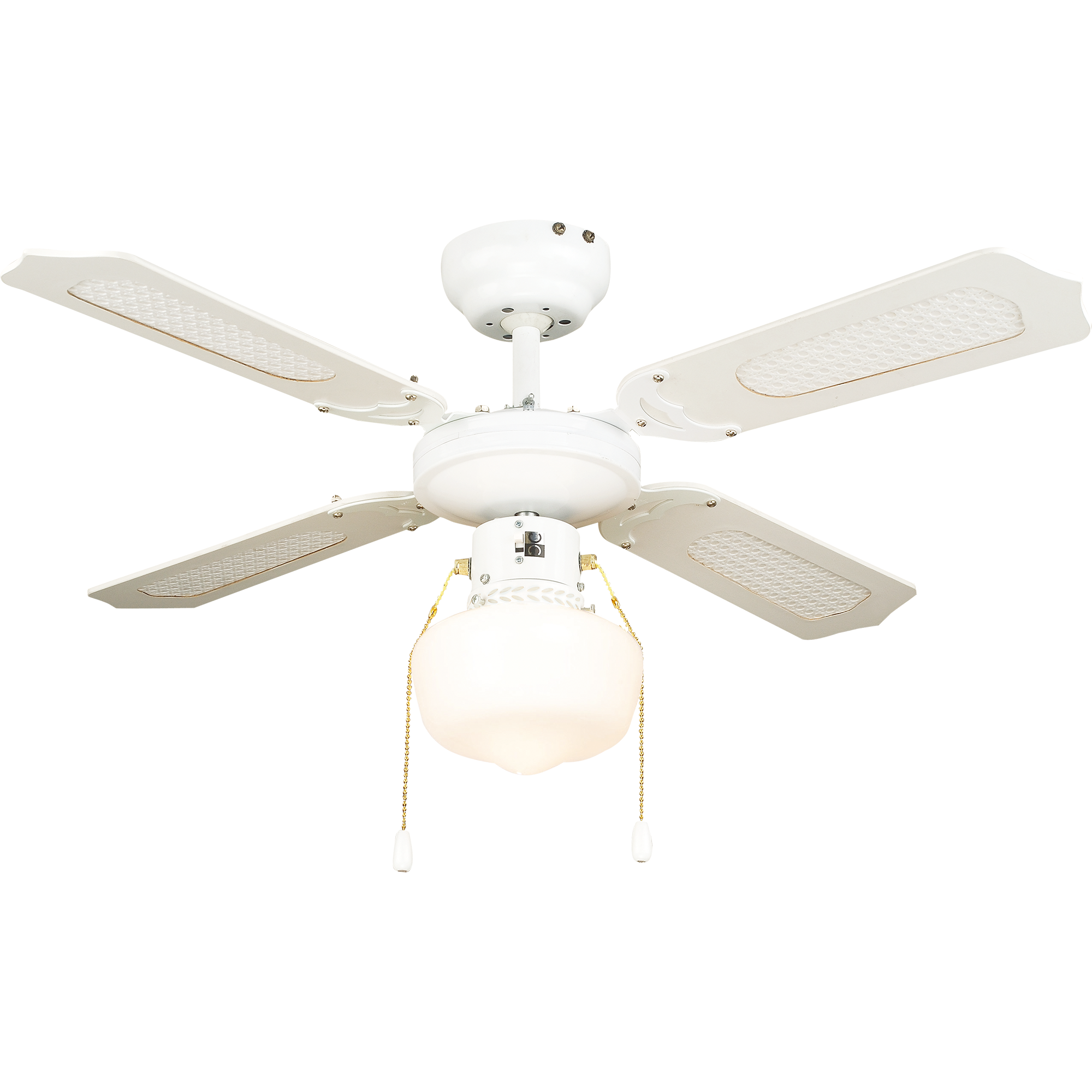 Ventilador de techo con luz AC ø91 cm Barbade blanco/beige E27 4 aspas de madera |3 velocidades |modo verano/invierno | recomendado para <13m² - 3