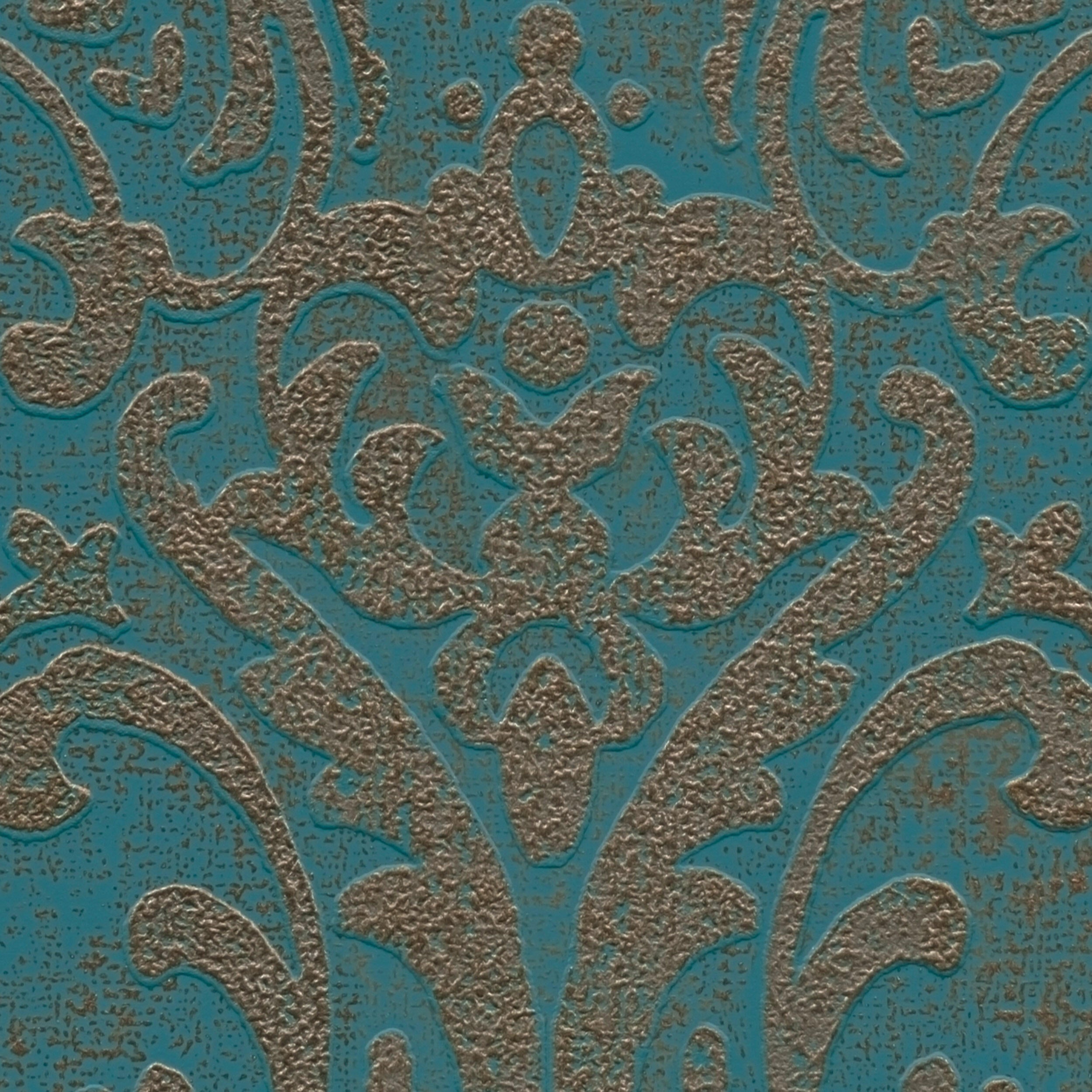 Tapeta Ornament Metropolitan Stories 391124 turkusowo-złota winylowa na flizelinie - 3