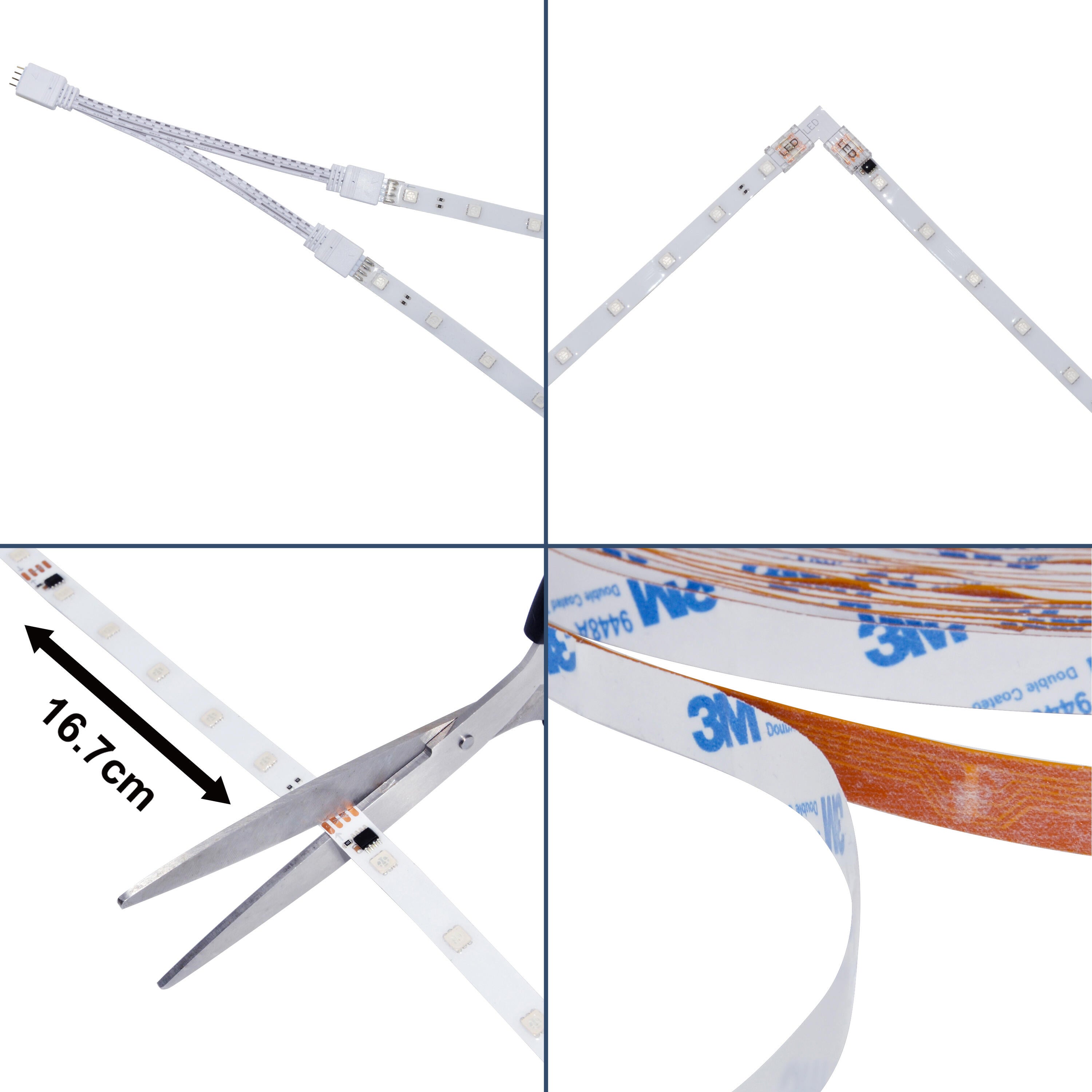 Kit tira LED 220-240V SMD 5050 INSPIRE IP20 apto para zonas secas luz RGB 20 metros corte c/16.7cm - 7