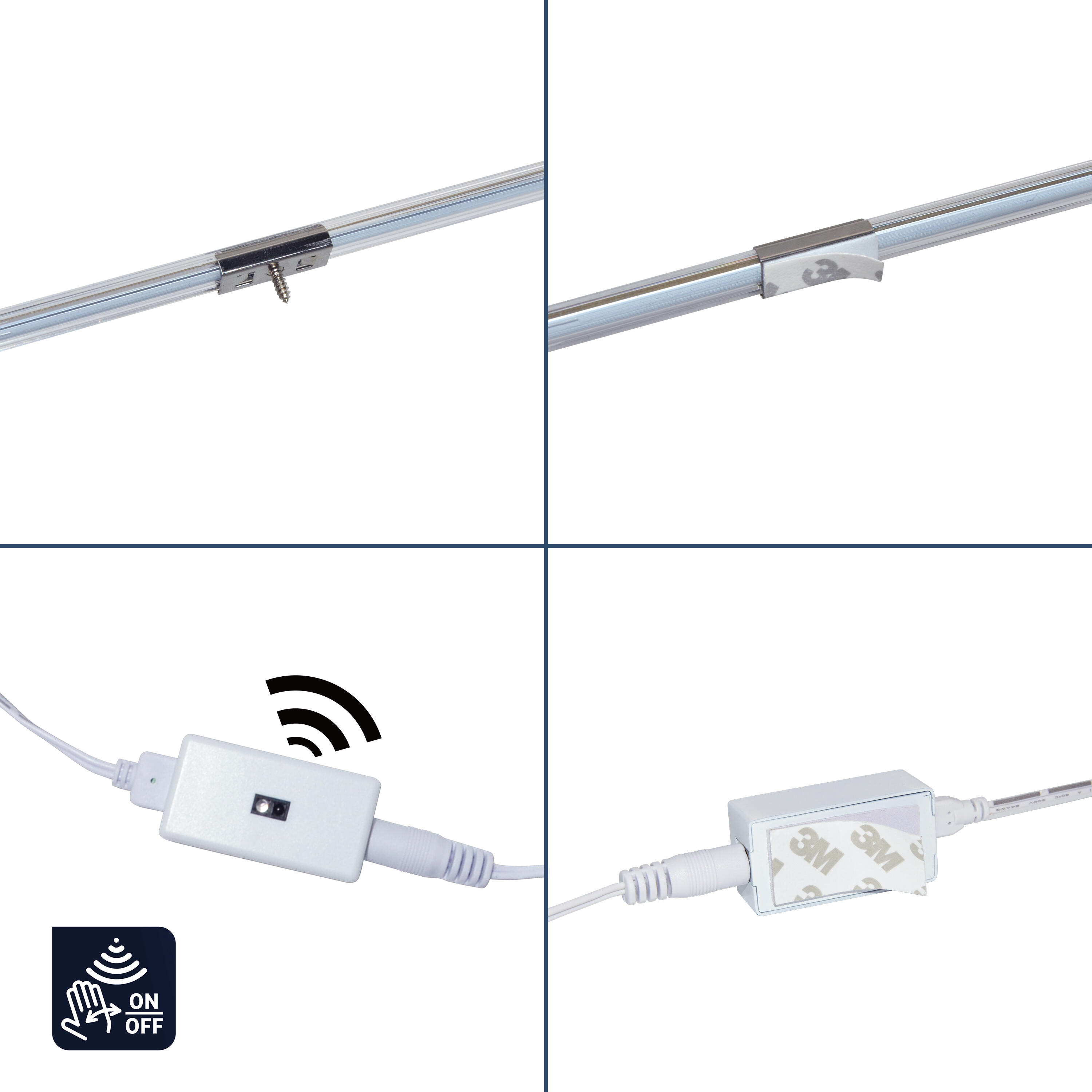 Kit 3 réglettes Led, L.25 cm, blanc neutre 4000 Kelvins, Donko INSPIRE - 6