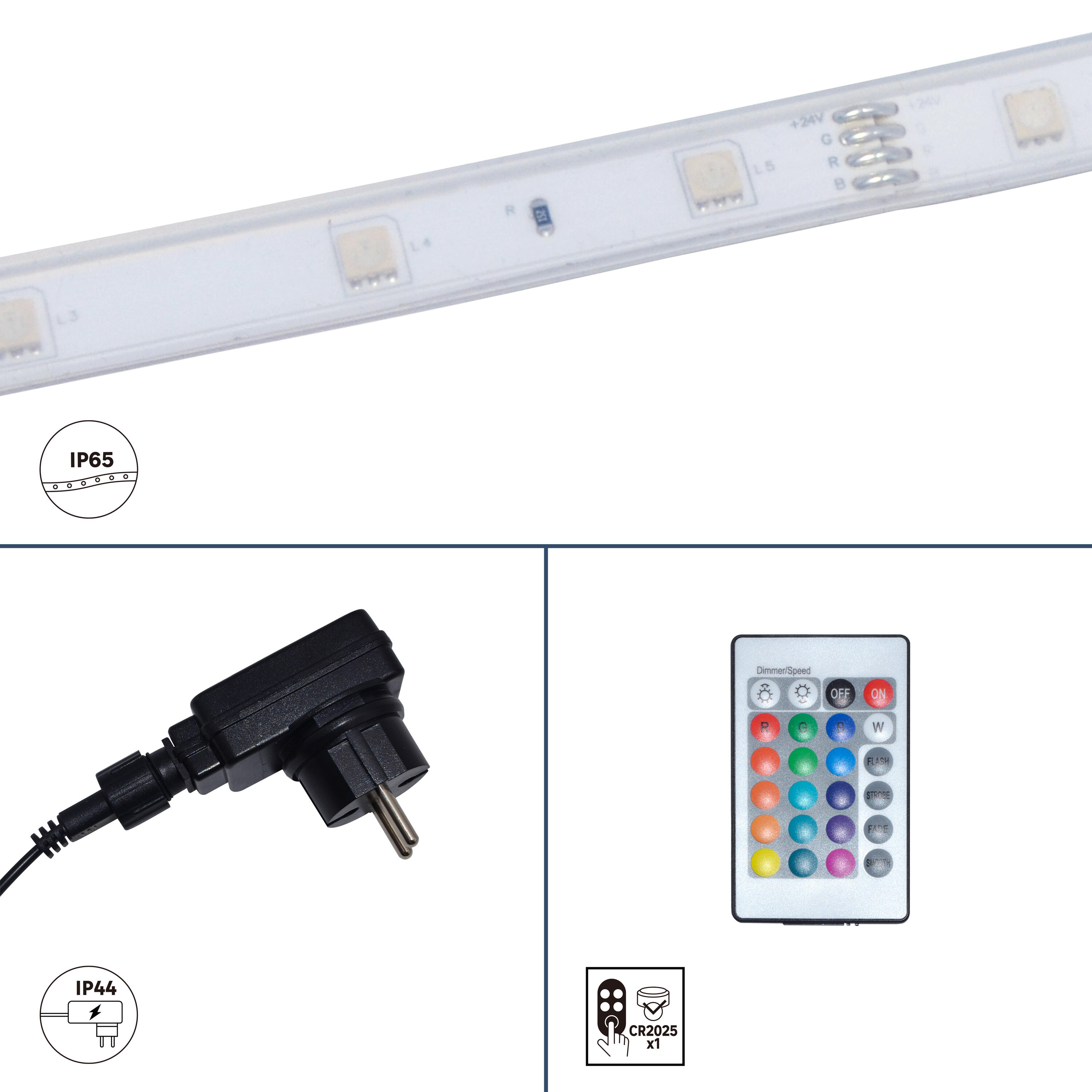 Kit ruban LED L.5 m, RGB changement de couleurs, IP44 - 3