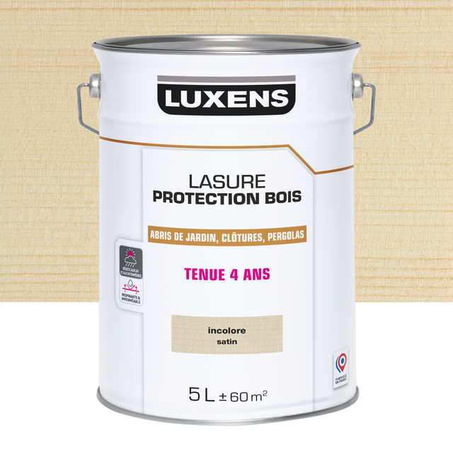 Lasure LUXENS , 4 ans incolore satiné 5 l