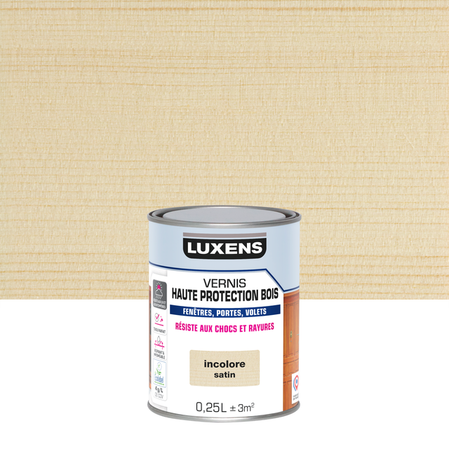 Vernis pour bois extérieur LUXENS Haute protection incolore satiné 0.25 l