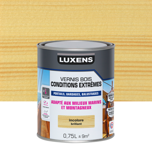 Vernis pour bois extérieur LUXENS Conditions extrêmes incolore brillant 0.75 l