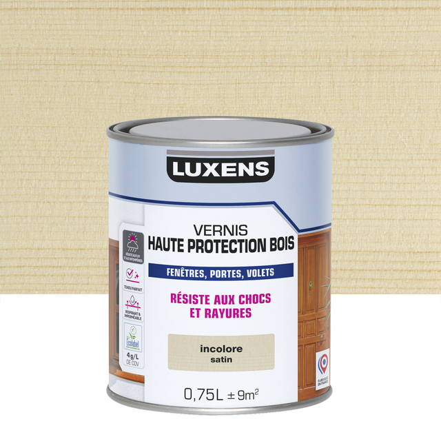 Vernis pour bois extérieur LUXENS Haute protection incolore satiné 0.75 l