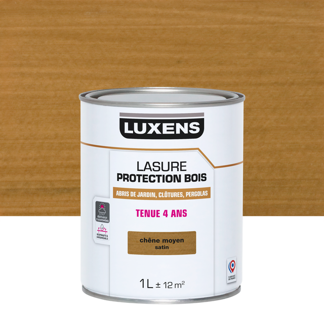 Lasure LUXENS , 4 ans chêne moyen satiné 1 l