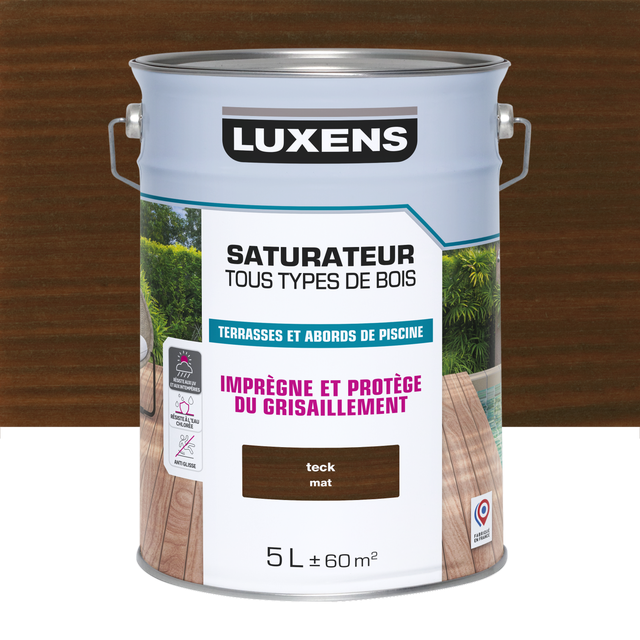 Saturateur pour bois extérieur LUXENS , teck mat 5 l