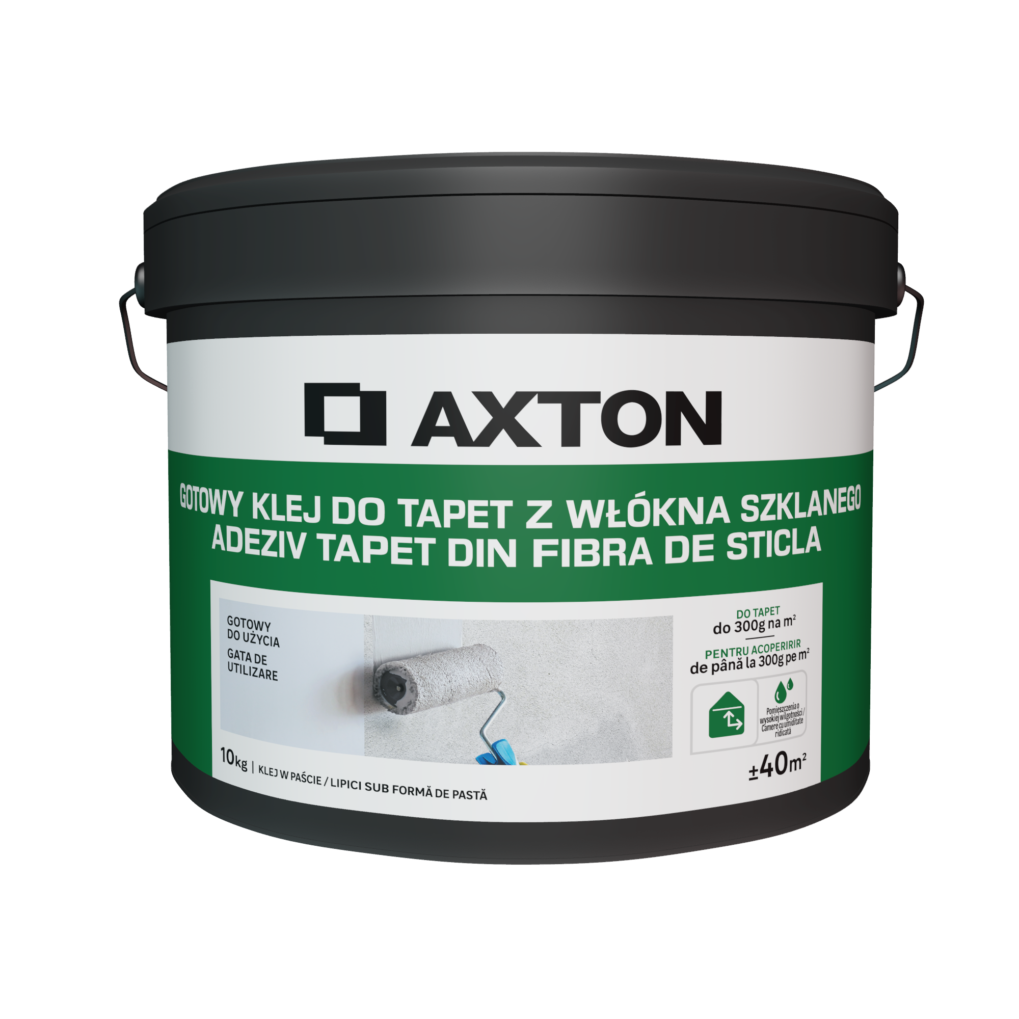 Gotowy klej do tapet z włókna szklanego 10 kg Axton - 2